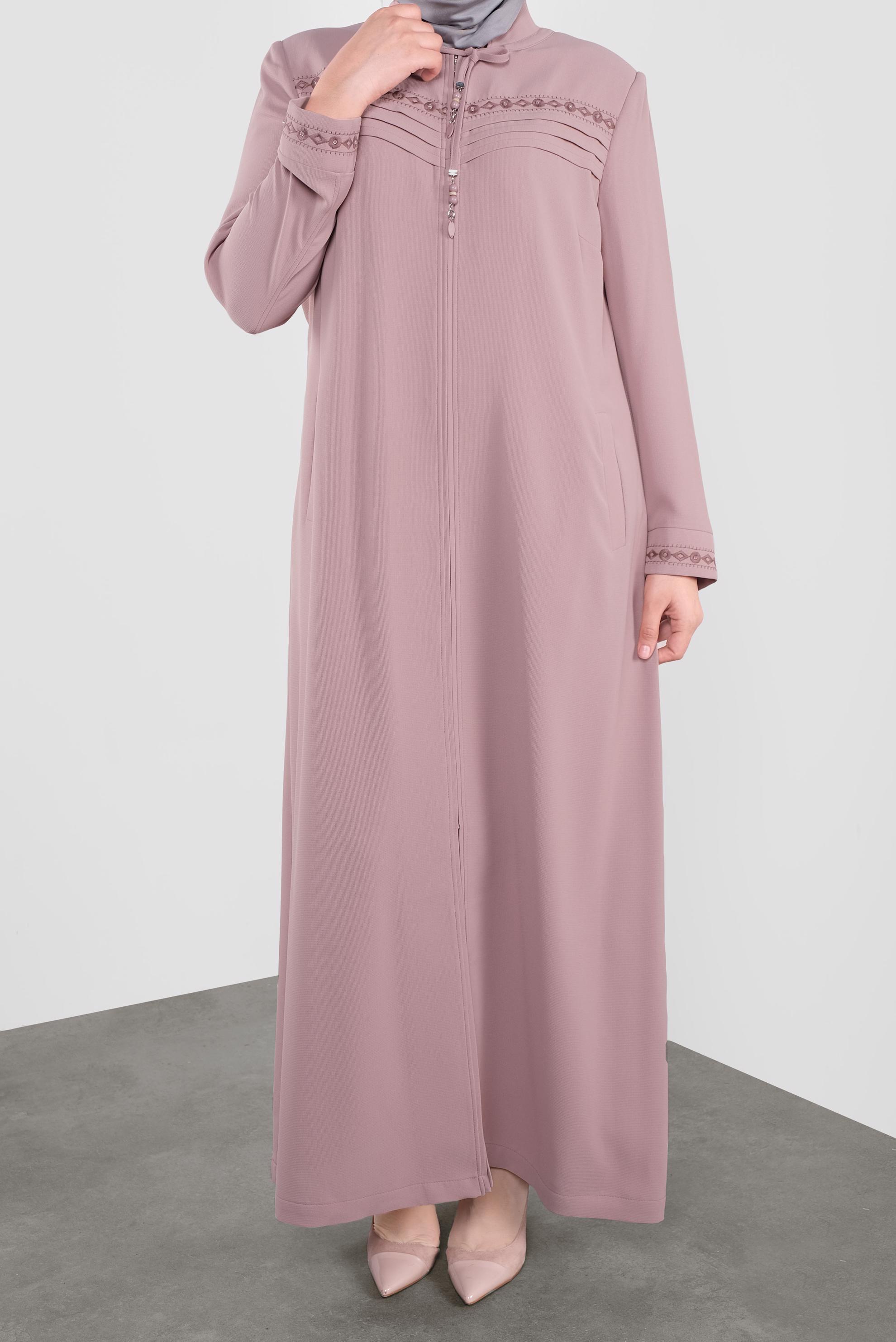 Vêtements hijab POUDRE PARDESSUS BRODÉ 10221 