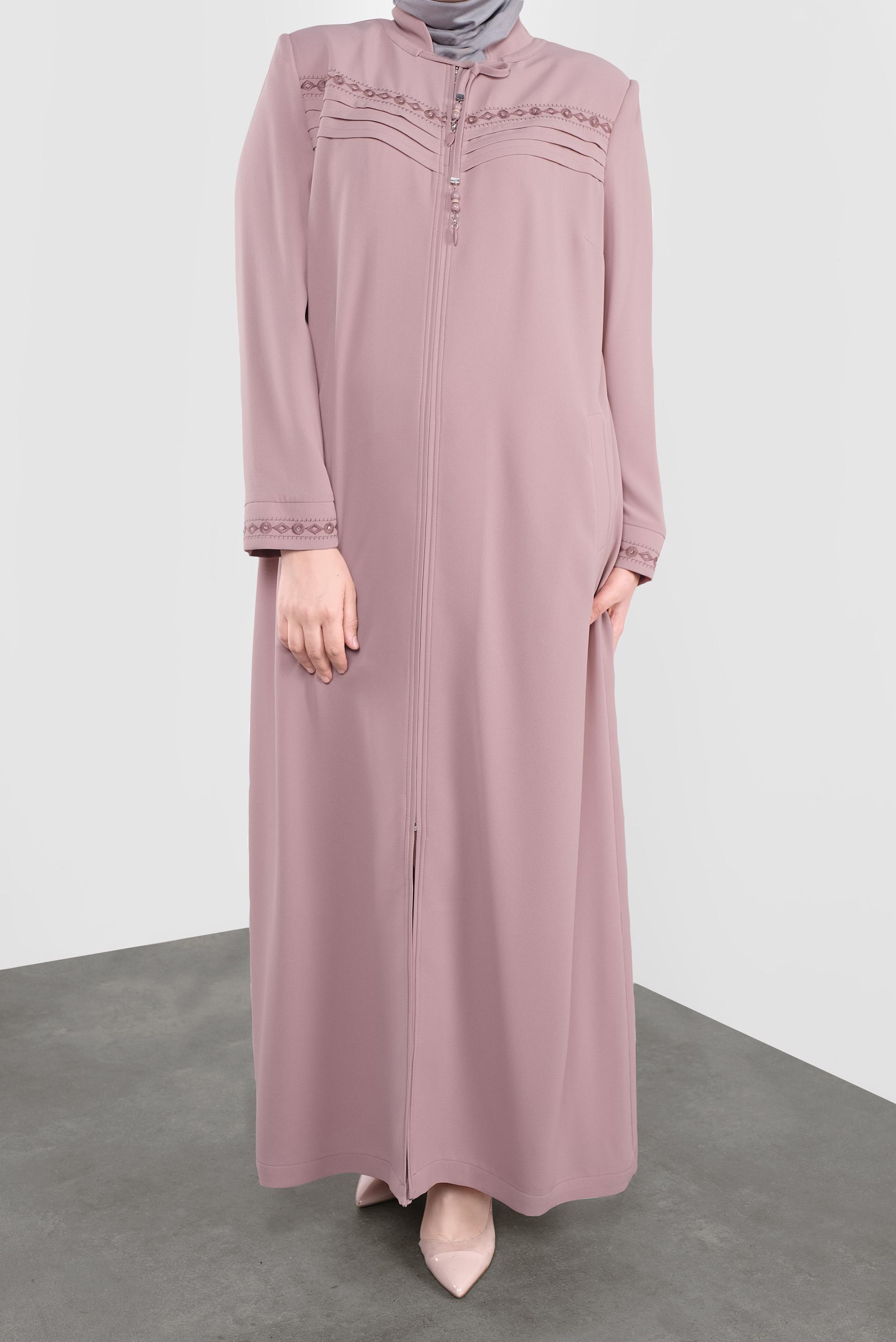 Vêtements hijab POUDRE PARDESSUS BRODÉ 10221 