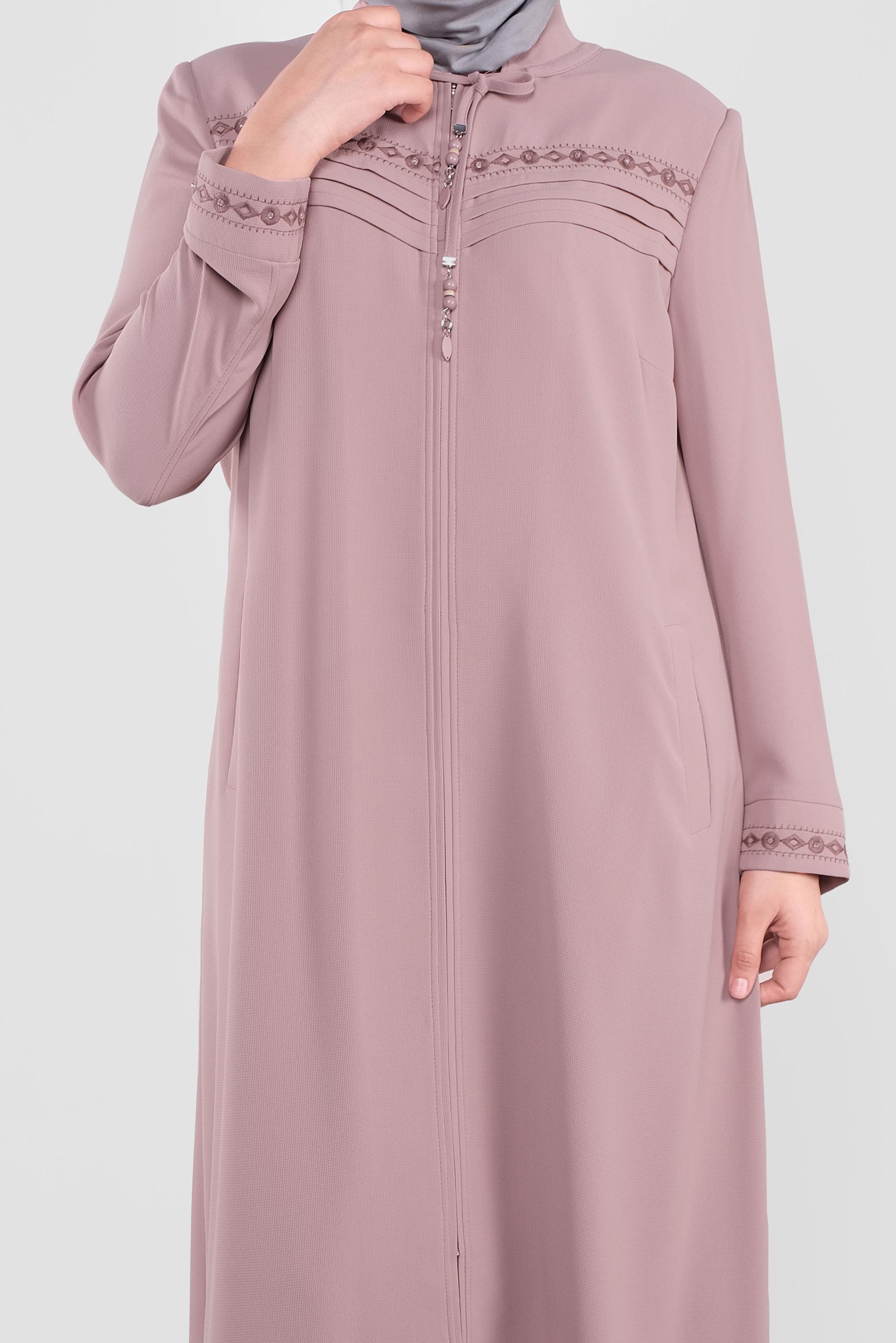 Vêtements hijab POUDRE PARDESSUS BRODÉ 10221 