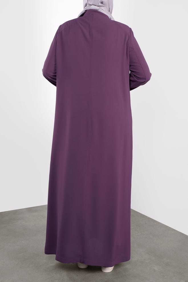 Vêtements hijab POURPRE PARDESSUS BRODÉ 10221  - ALVİNA