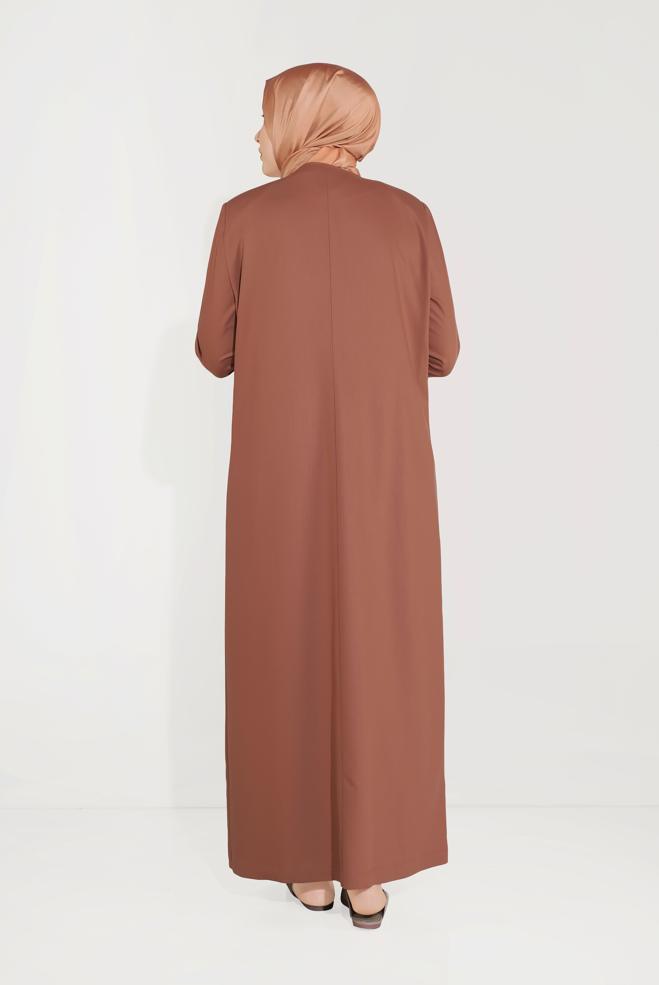 Vêtements hijab ORANGE PARDESSUS À BROOCH 10233 - ALVİNA