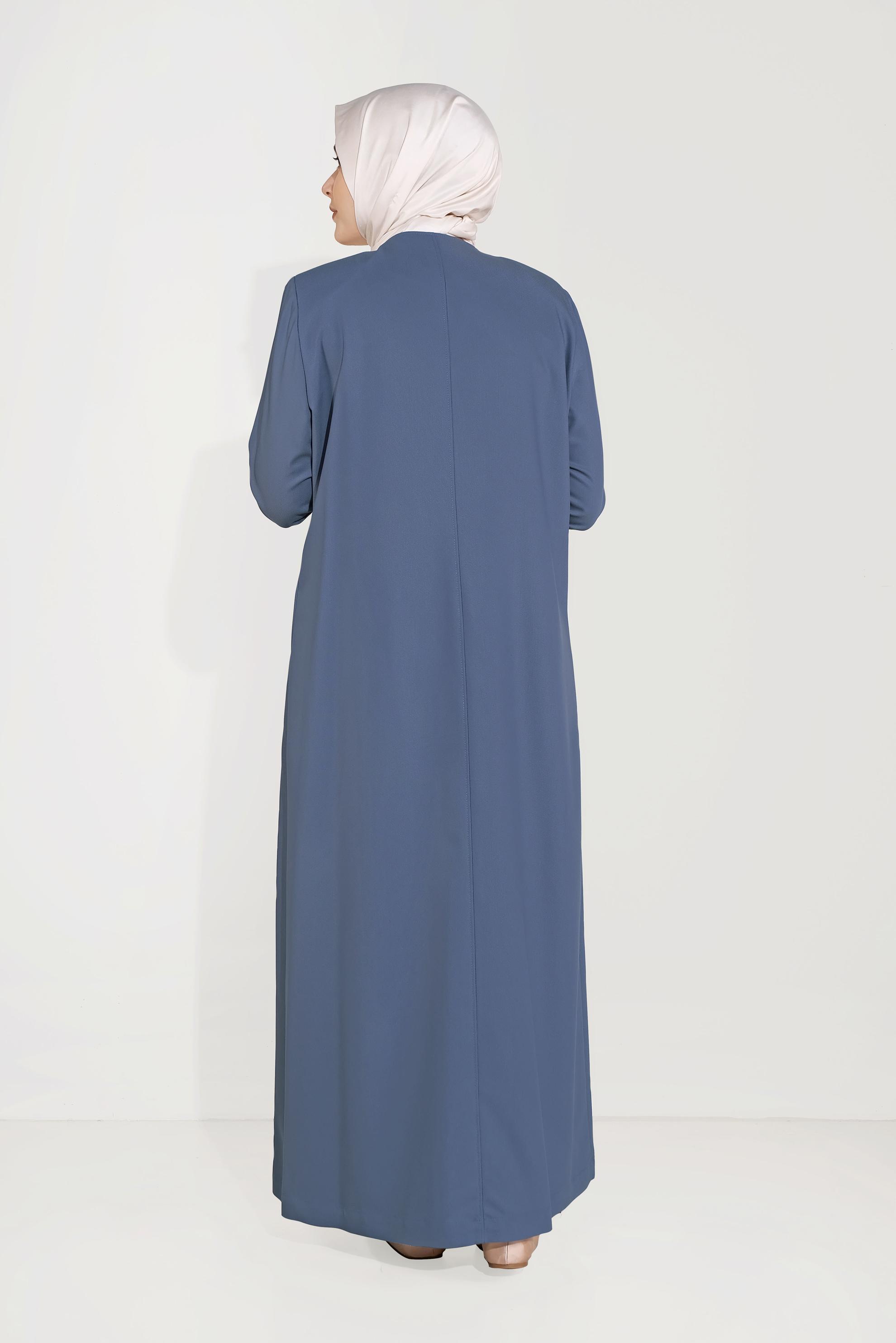 Vêtements hijab BLEU MARINE PARDESSUS À BROOCH 10233