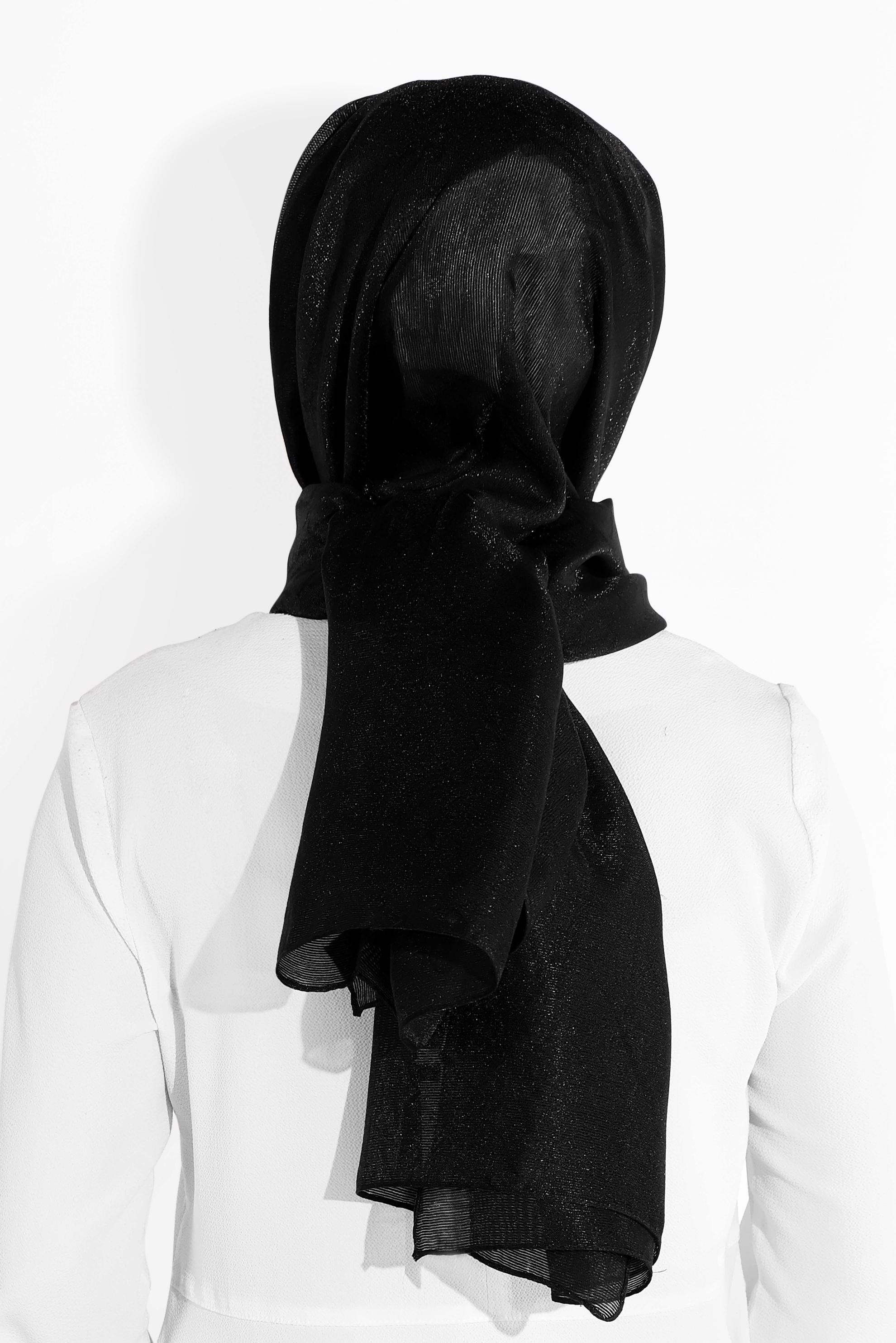 Tesettür giyim SİYAH 8012 ALVİNA JAKARLI DESENLİ ŞAL