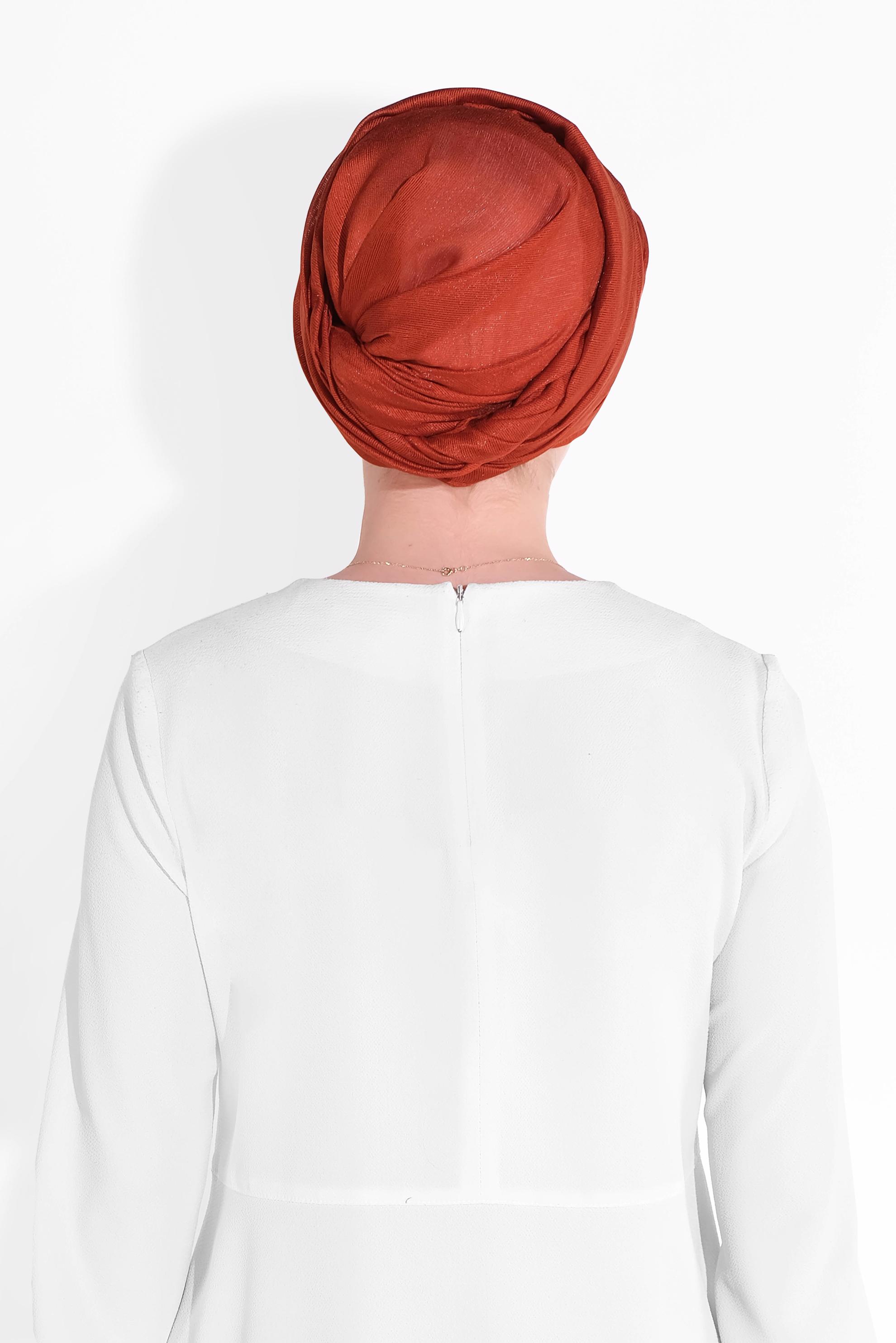 Tesettür giyim TURUNCU 8012 ALVİNA JAKARLI DESENLİ ŞAL