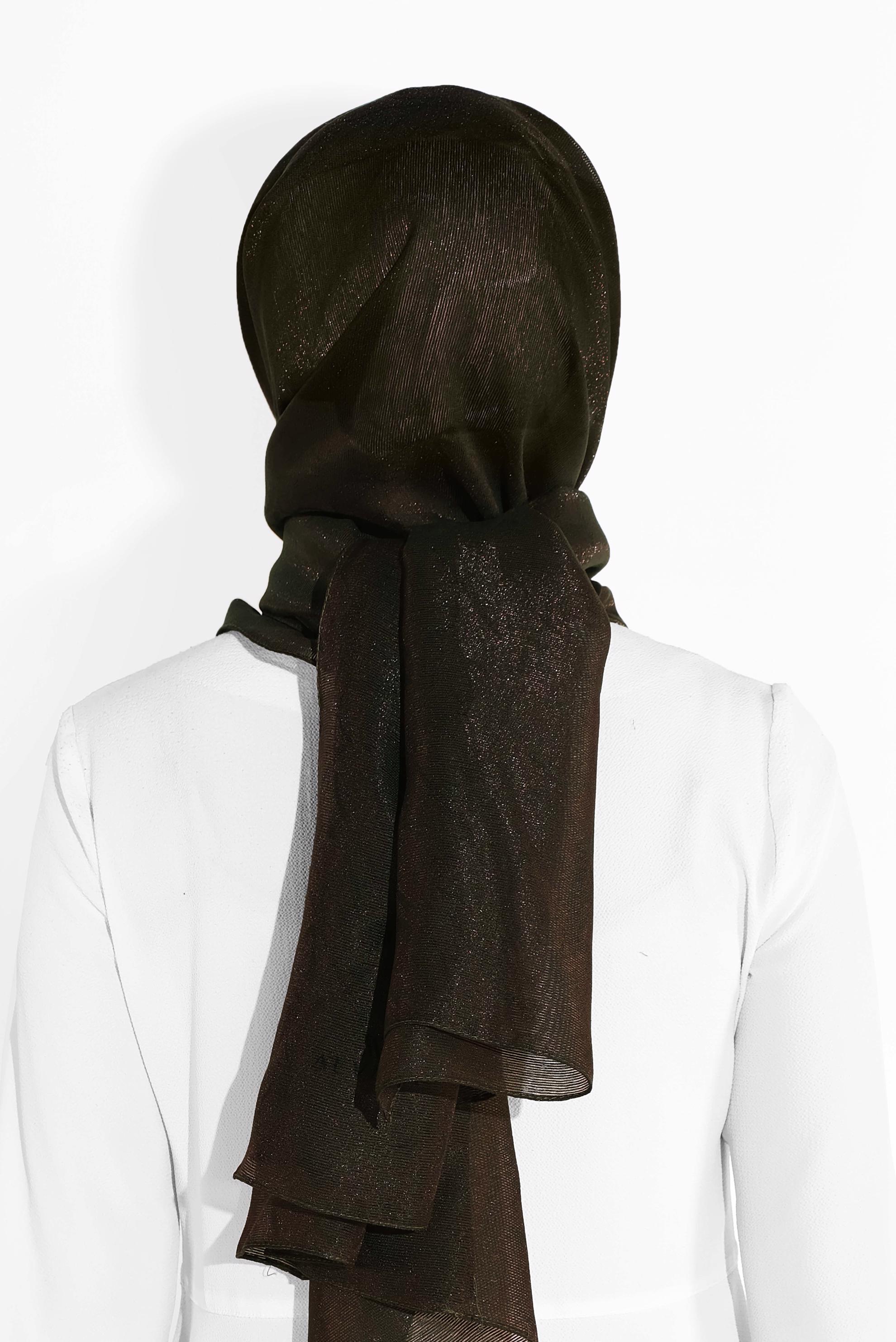 Tesettür giyim HAKİ 8012 ALVİNA JAKARLI DESENLİ ŞAL