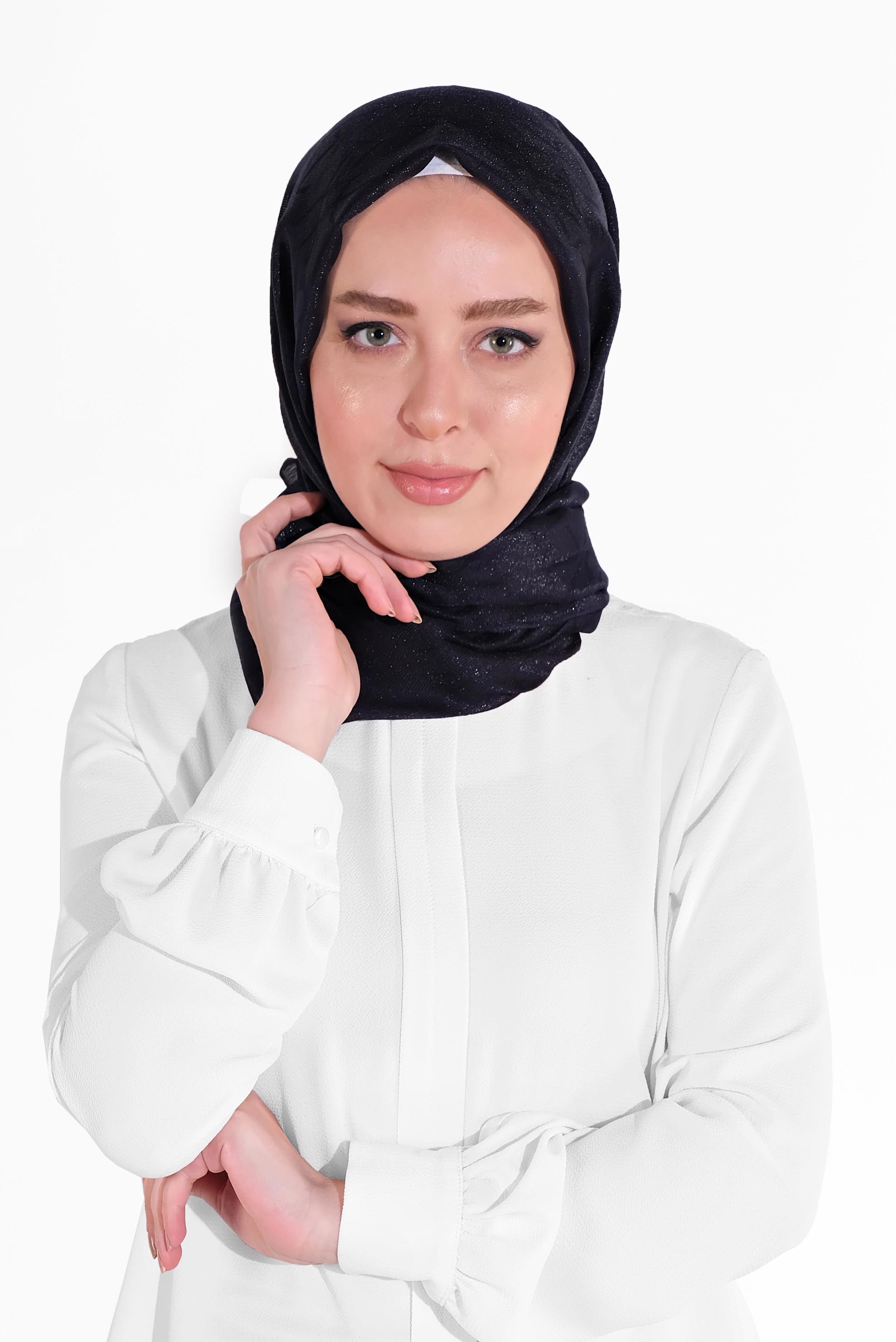 Tesettür giyim LACİVERT 8012 ALVİNA JAKARLI DESENLİ ŞAL