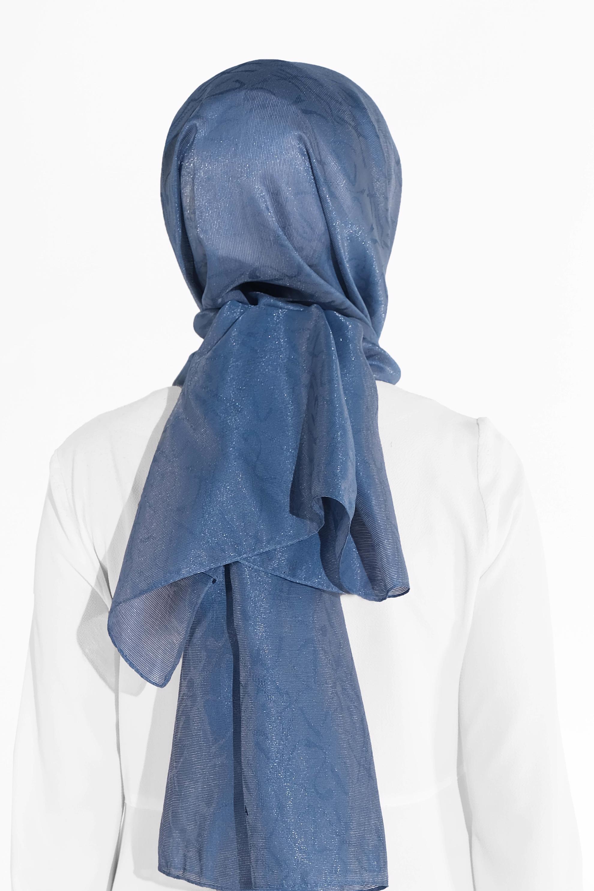 Tesettür giyim LACİVERT 8012 ALVİNA JAKARLI DESENLİ ŞAL