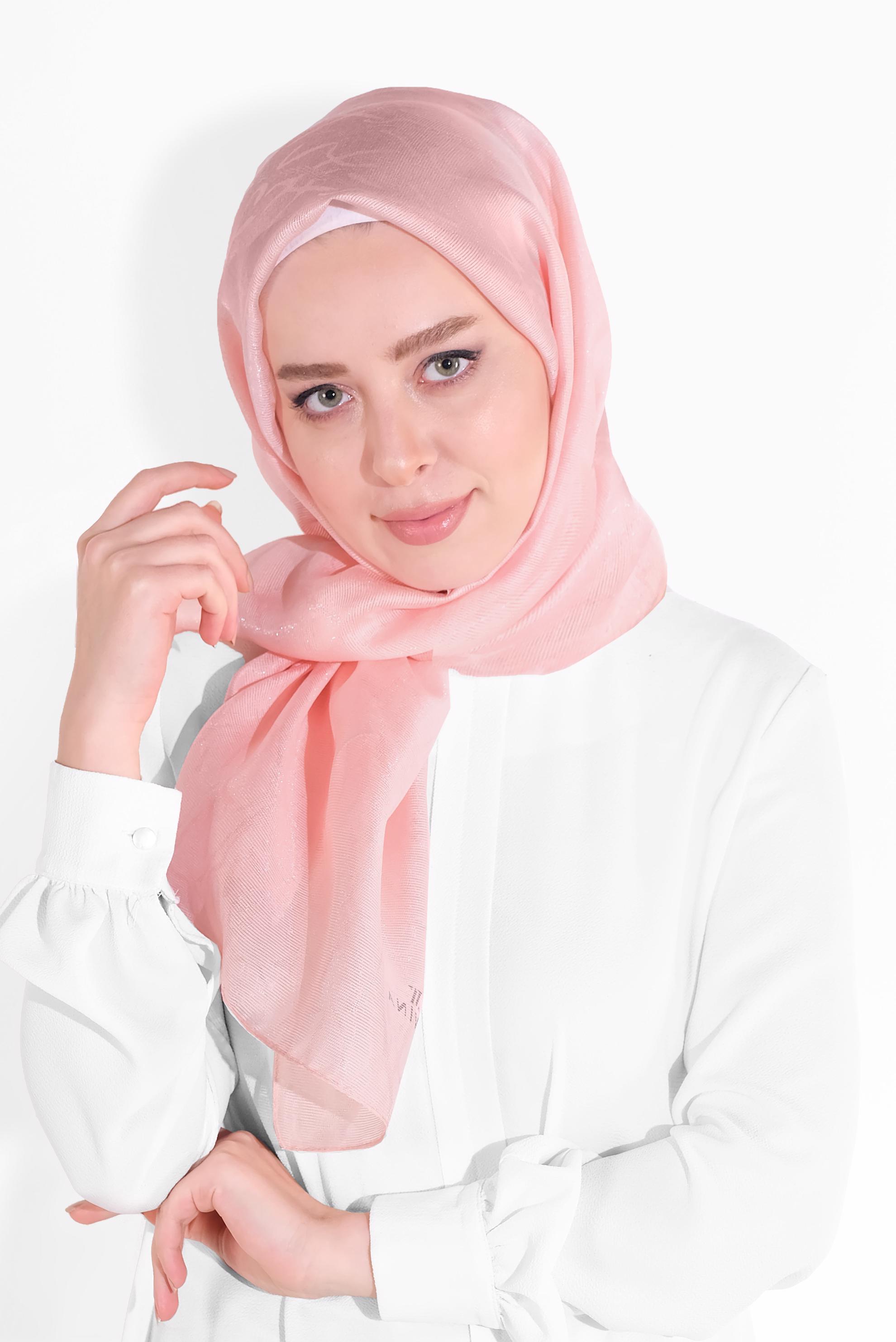 Tesettür giyim PUDRA 8012 ALVİNA JAKARLI DESENLİ ŞAL