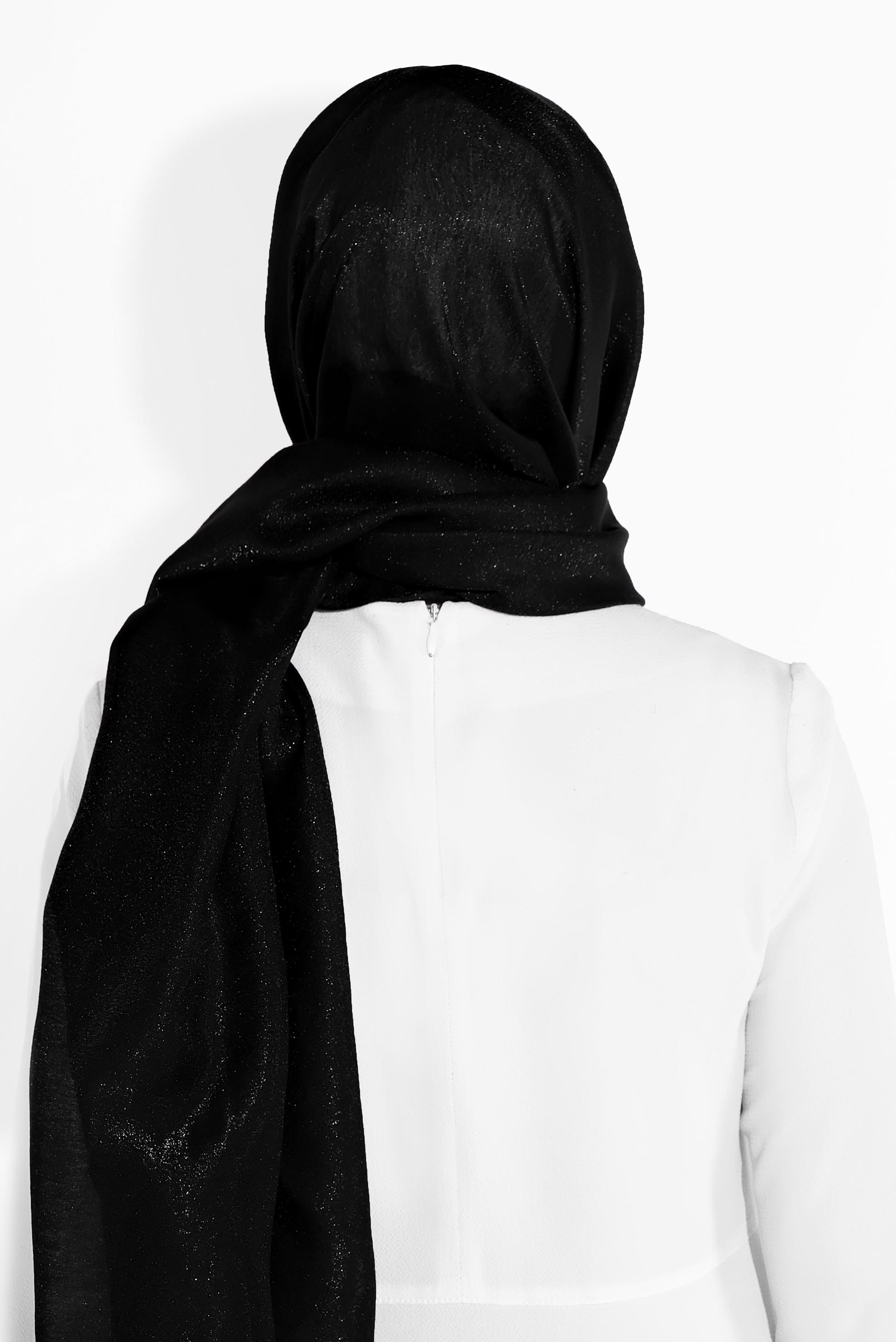 Tesettür giyim SİYAH 8013 ALVİNA IŞILTILI ŞAL