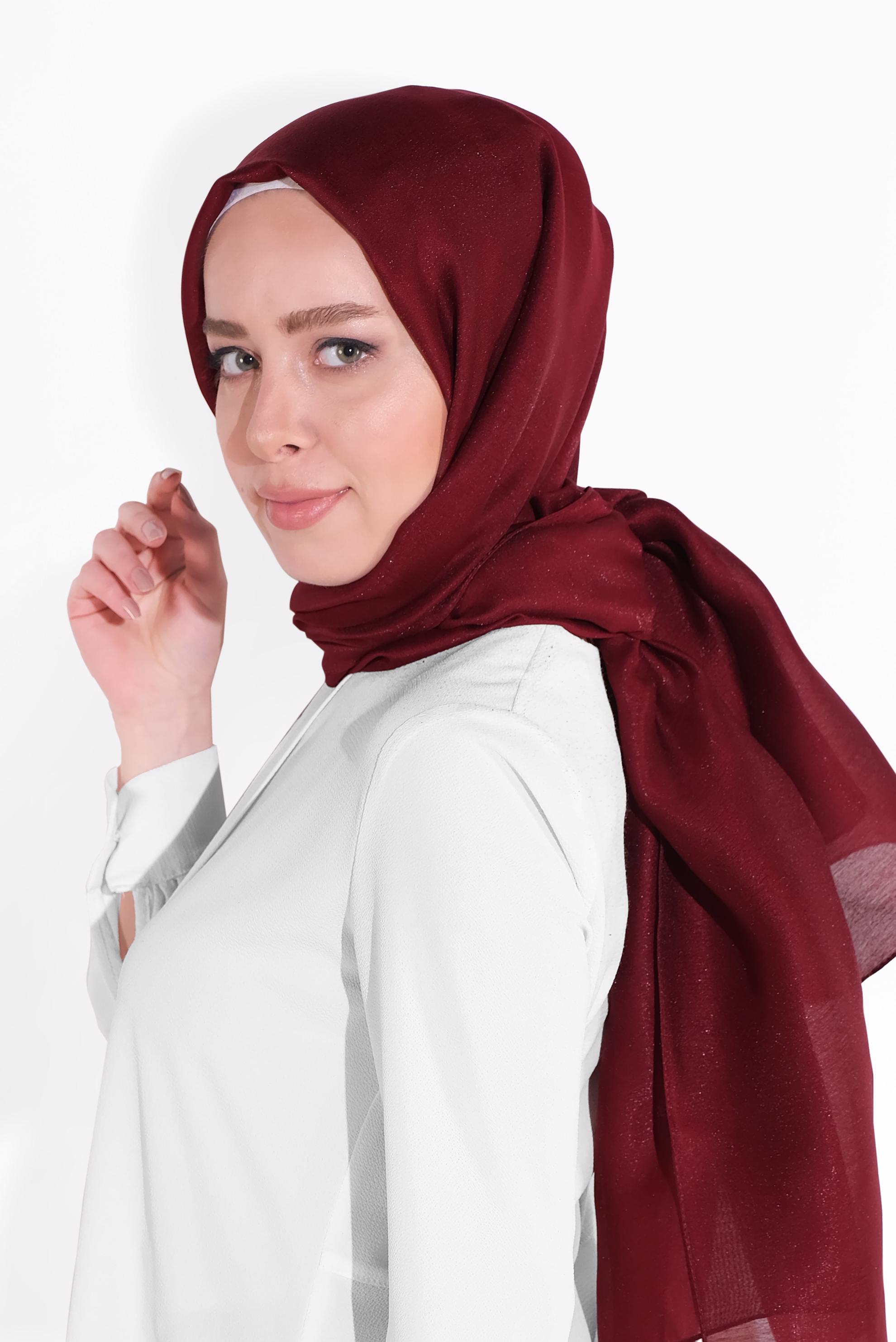 Hijab clothing CLARET RED 8013 ALVİNA IŞILTILI ŞAL