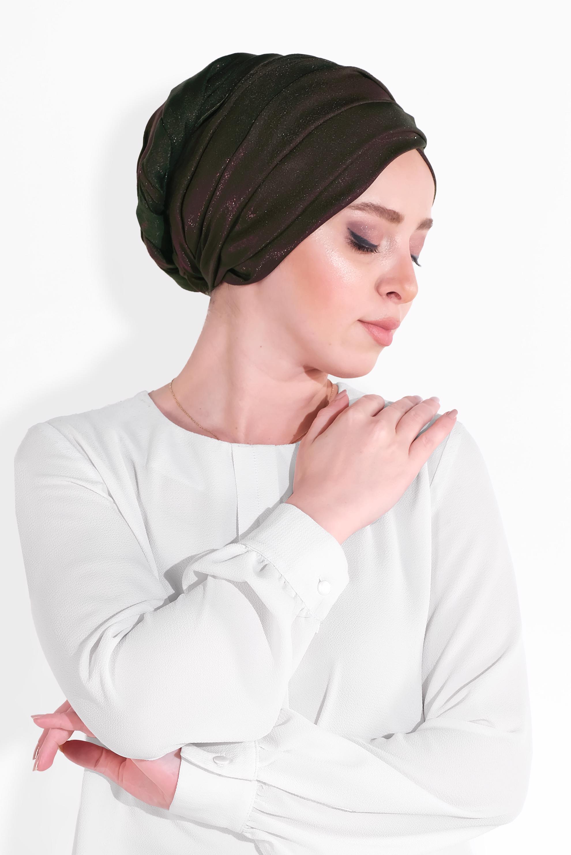 Tesettür giyim HAKİ 8013 ALVİNA IŞILTILI ŞAL