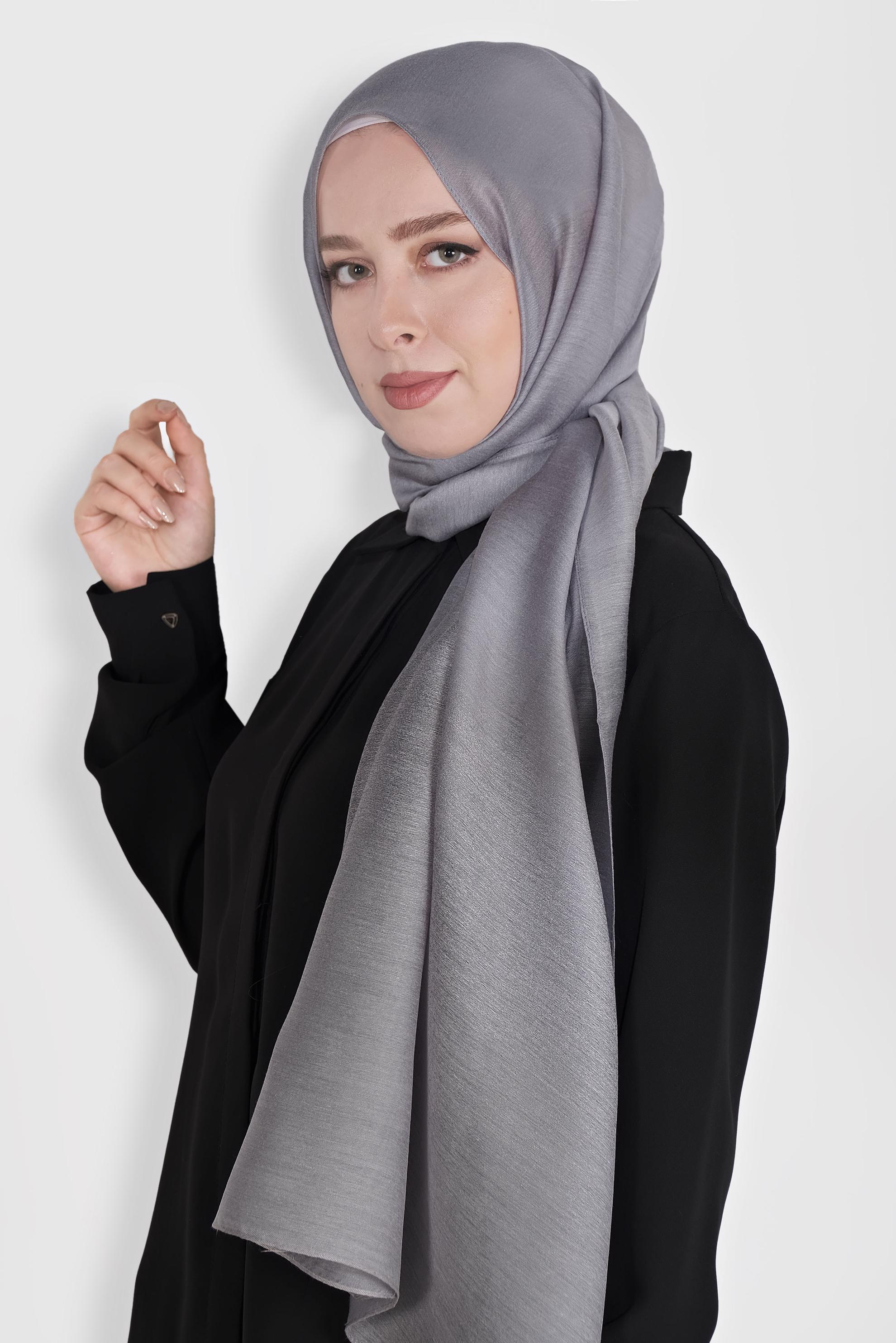 Tesettür giyim GRİ 8013 ALVİNA IŞILTILI ŞAL