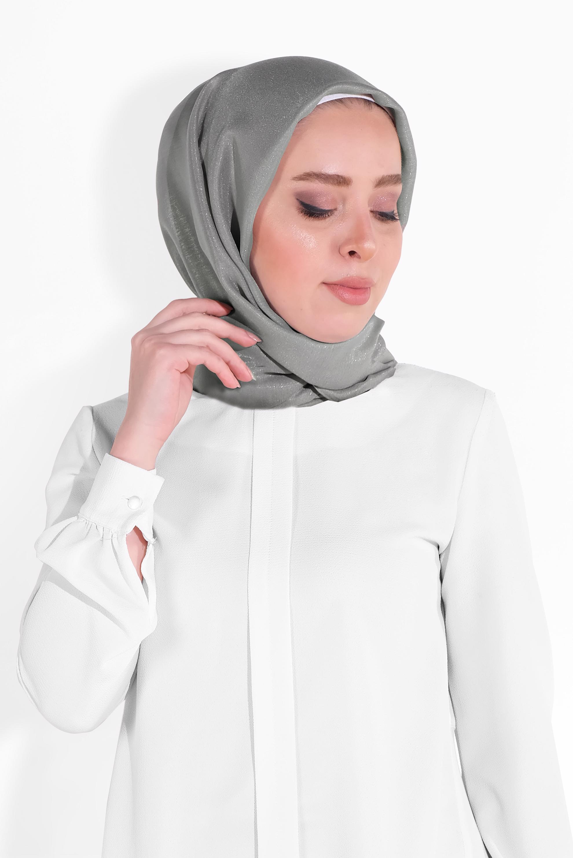 Tesettür giyim VİZON 8013 ALVİNA IŞILTILI ŞAL