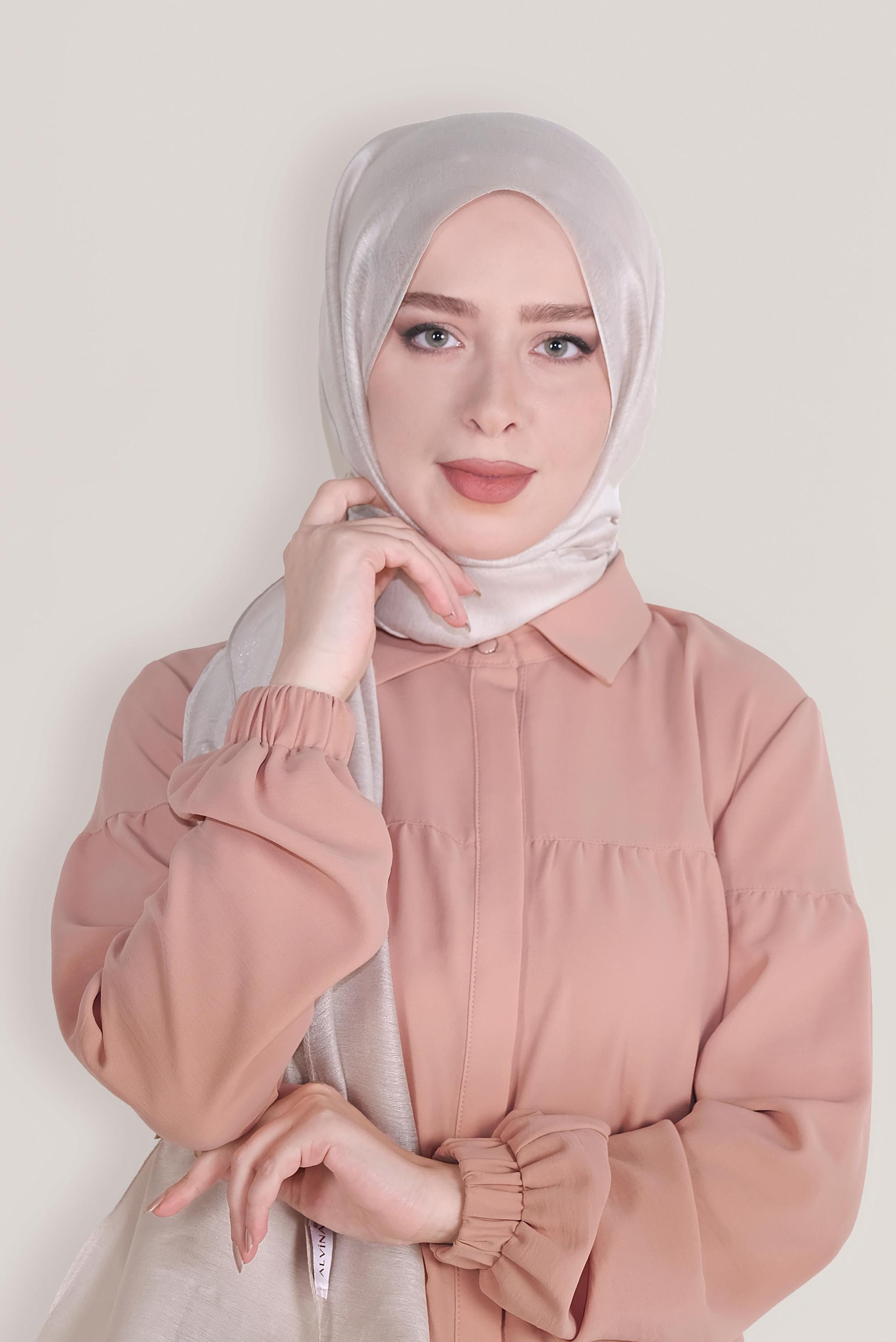 Tesettür giyim BEJ 8013 ALVİNA IŞILTILI ŞAL