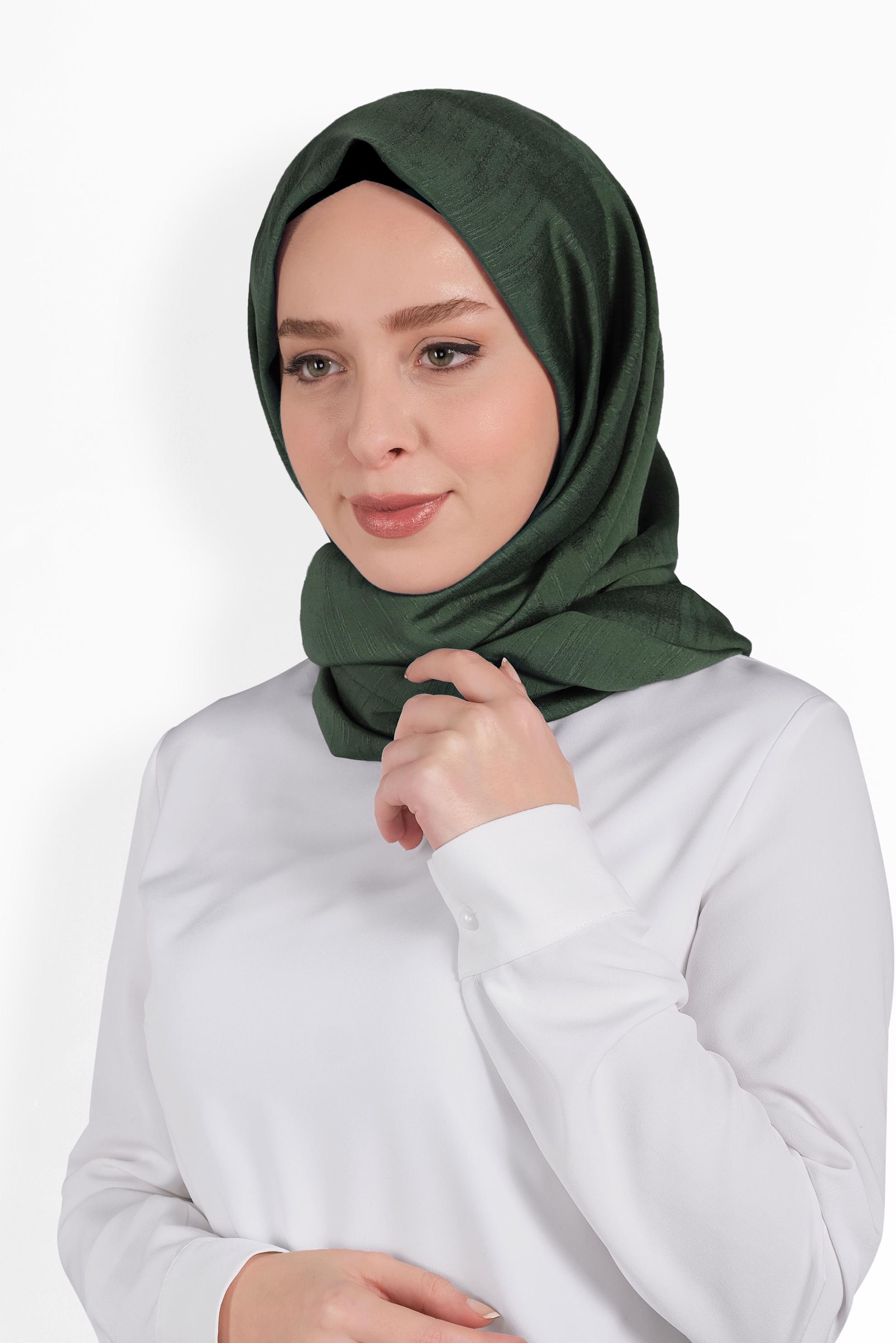 Tesettür giyim HAKİ 8014 ALVİNA DOKUMA ŞAL