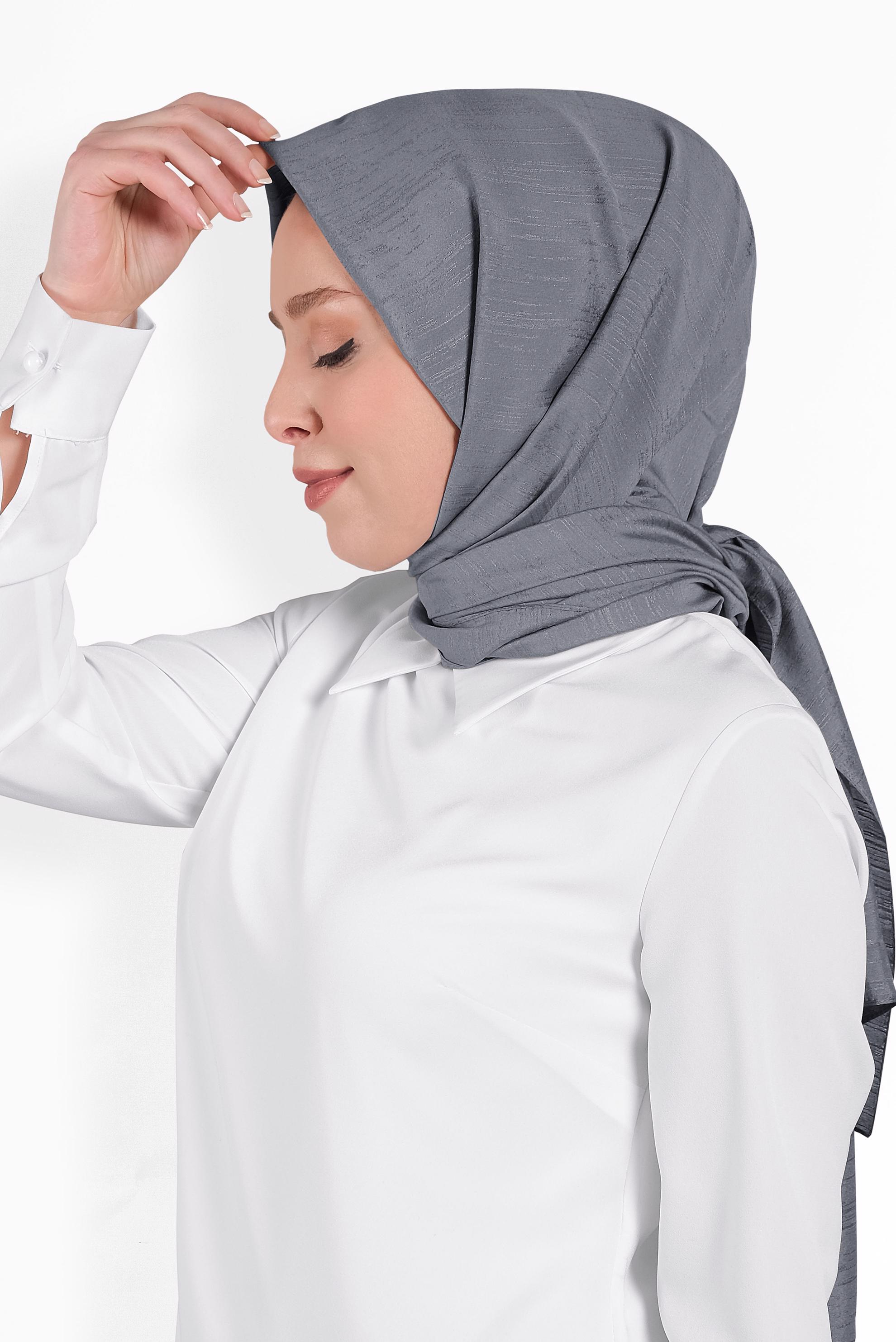 Hijab clothing GREY 8014 ALVİNA DOKUMA ŞAL