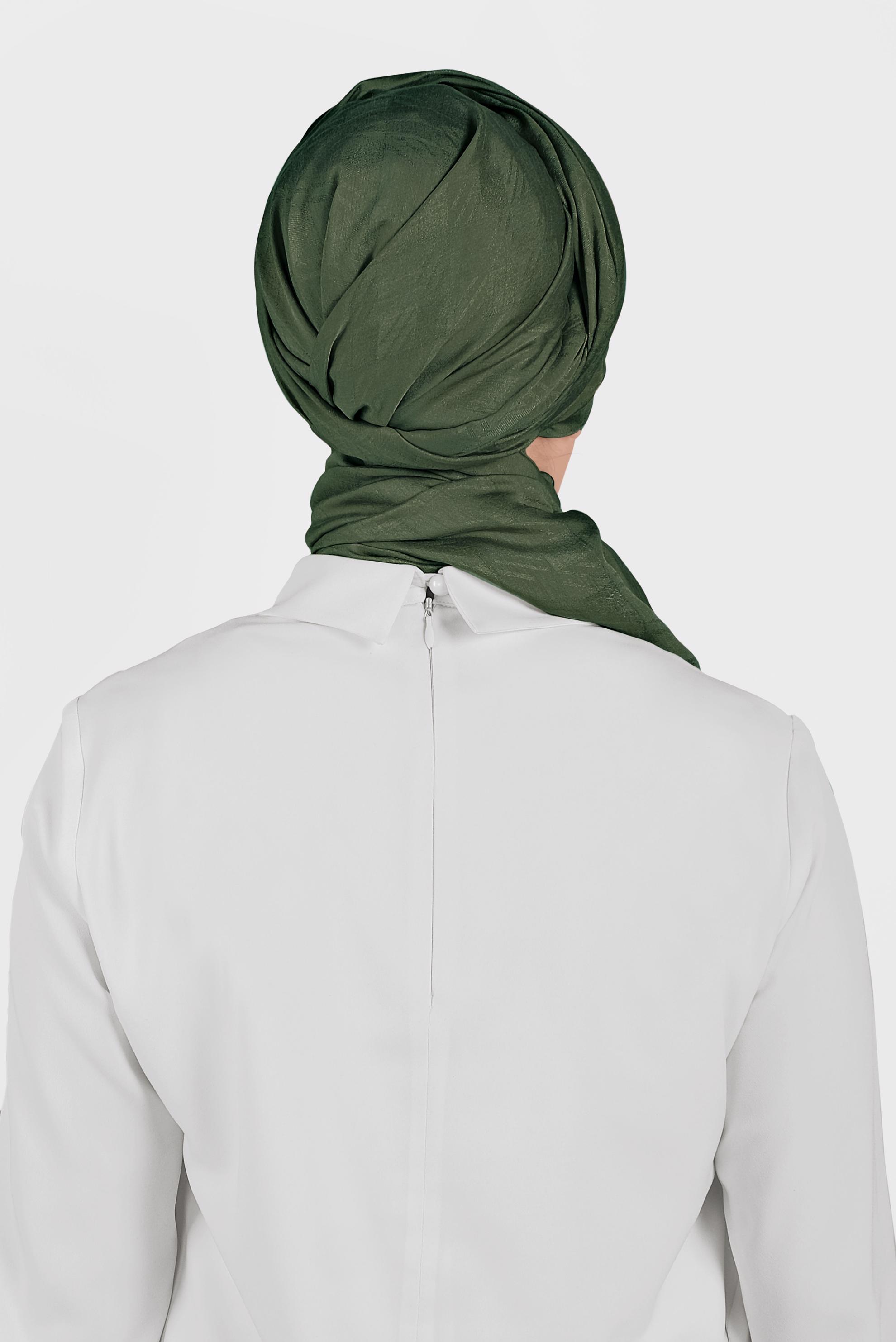 Tesettür giyim HAKİ 8015 ALVİNA KÜP DESEN ŞAL