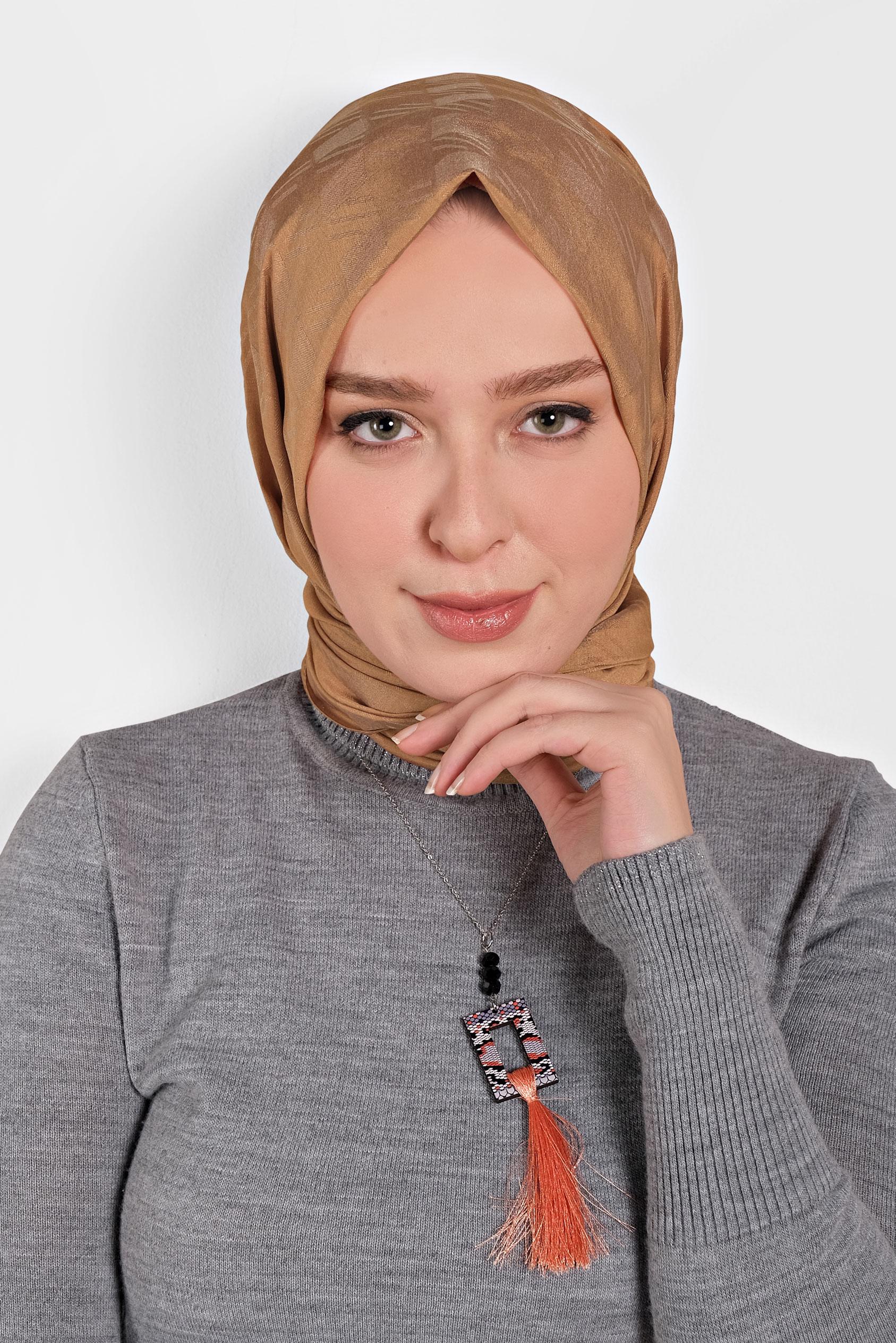 Tesettür giyim TABA 8015 ALVİNA KÜP DESEN ŞAL