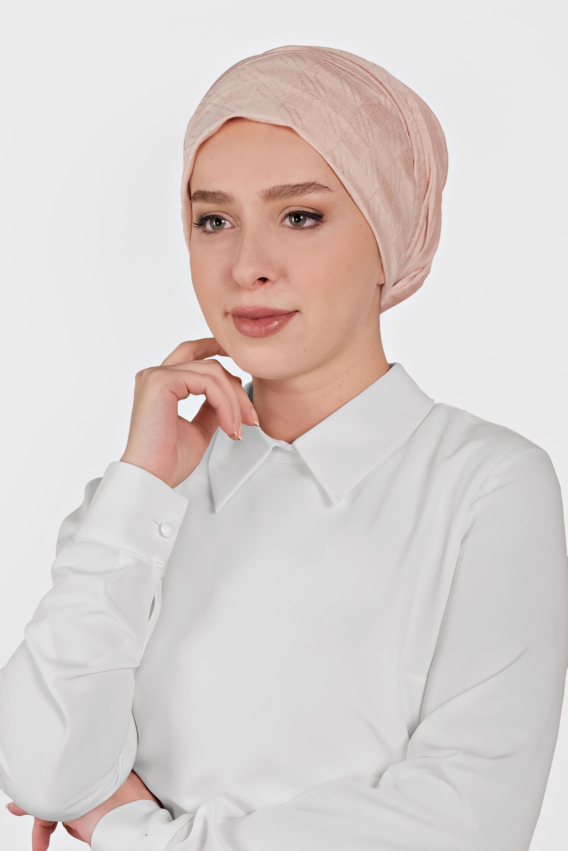 Tesettür giyim PEMBE 8015 ALVİNA KÜP DESEN ŞAL