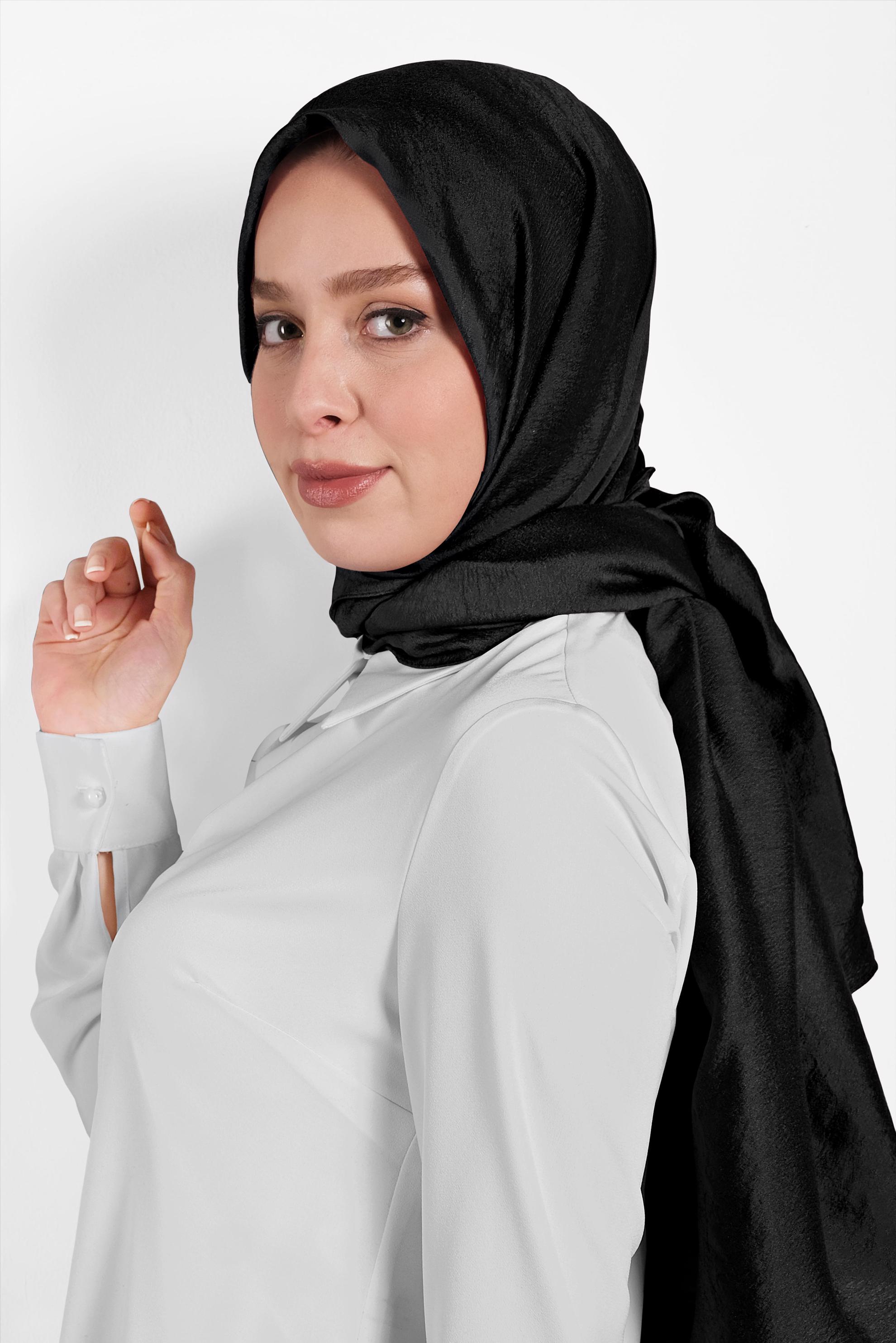 Hijab clothing BLACK 8016 ALVİNA KUMLU ŞAL