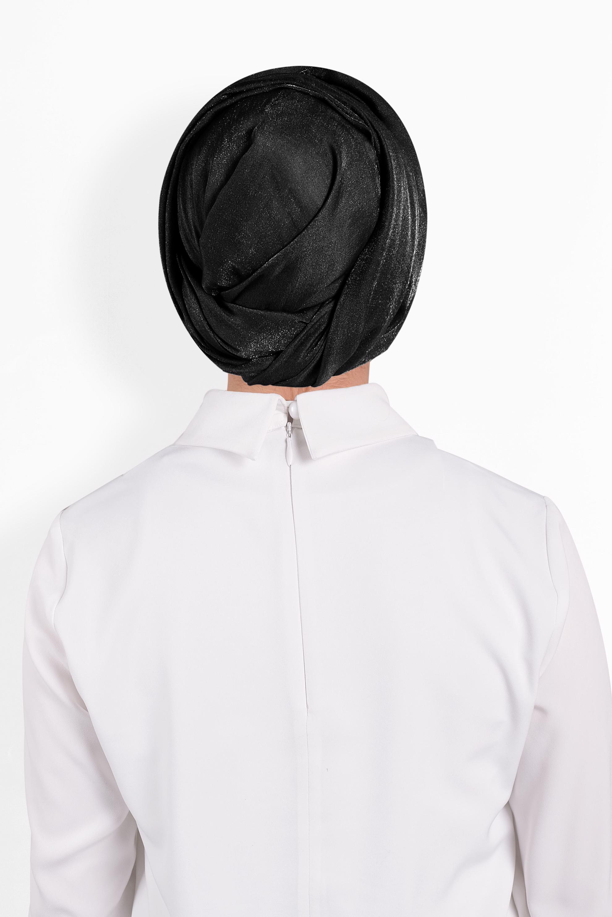 Tesettür giyim SİYAH 8017 ALVİNA PIRILTI ŞAL