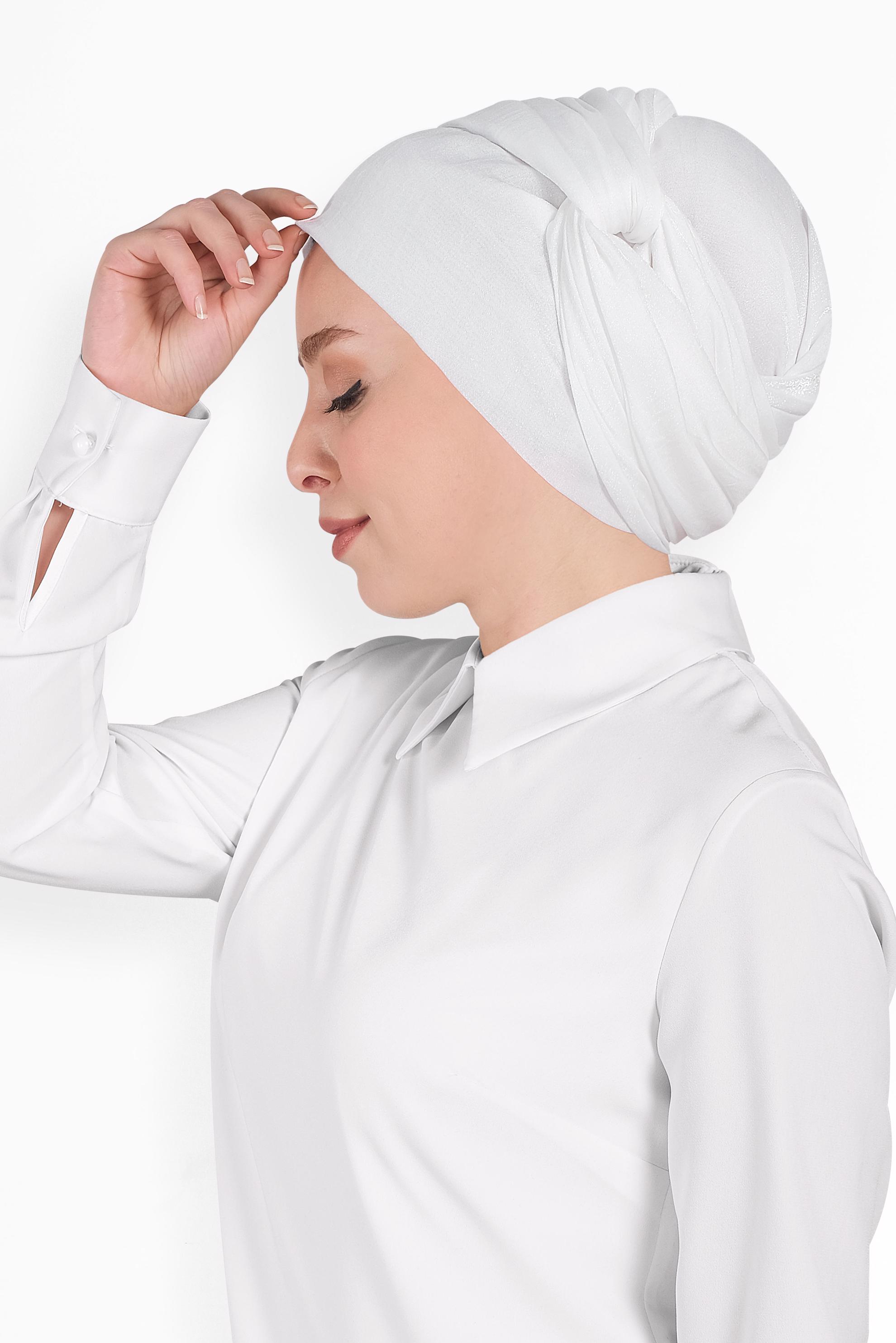 Tesettür giyim EKRU 8017 ALVİNA PIRILTI ŞAL