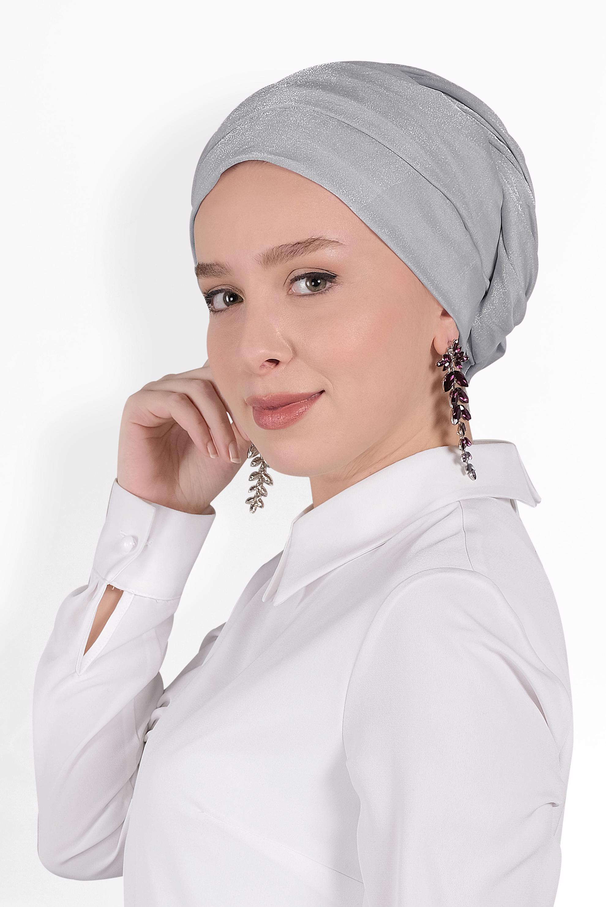 Tesettür giyim GÜMÜŞ 8017 ALVİNA PIRILTI ŞAL