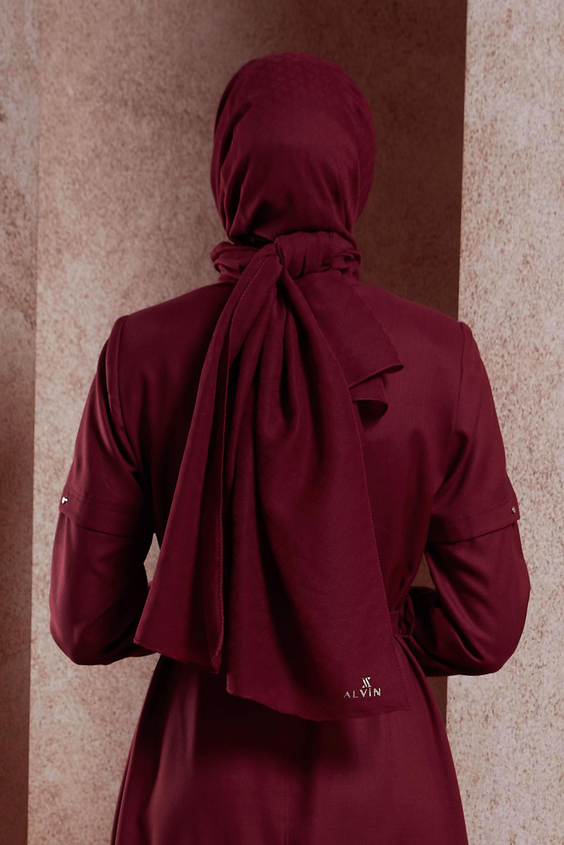 Tesettür giyim BORDO ALVİNA ŞAL 8018