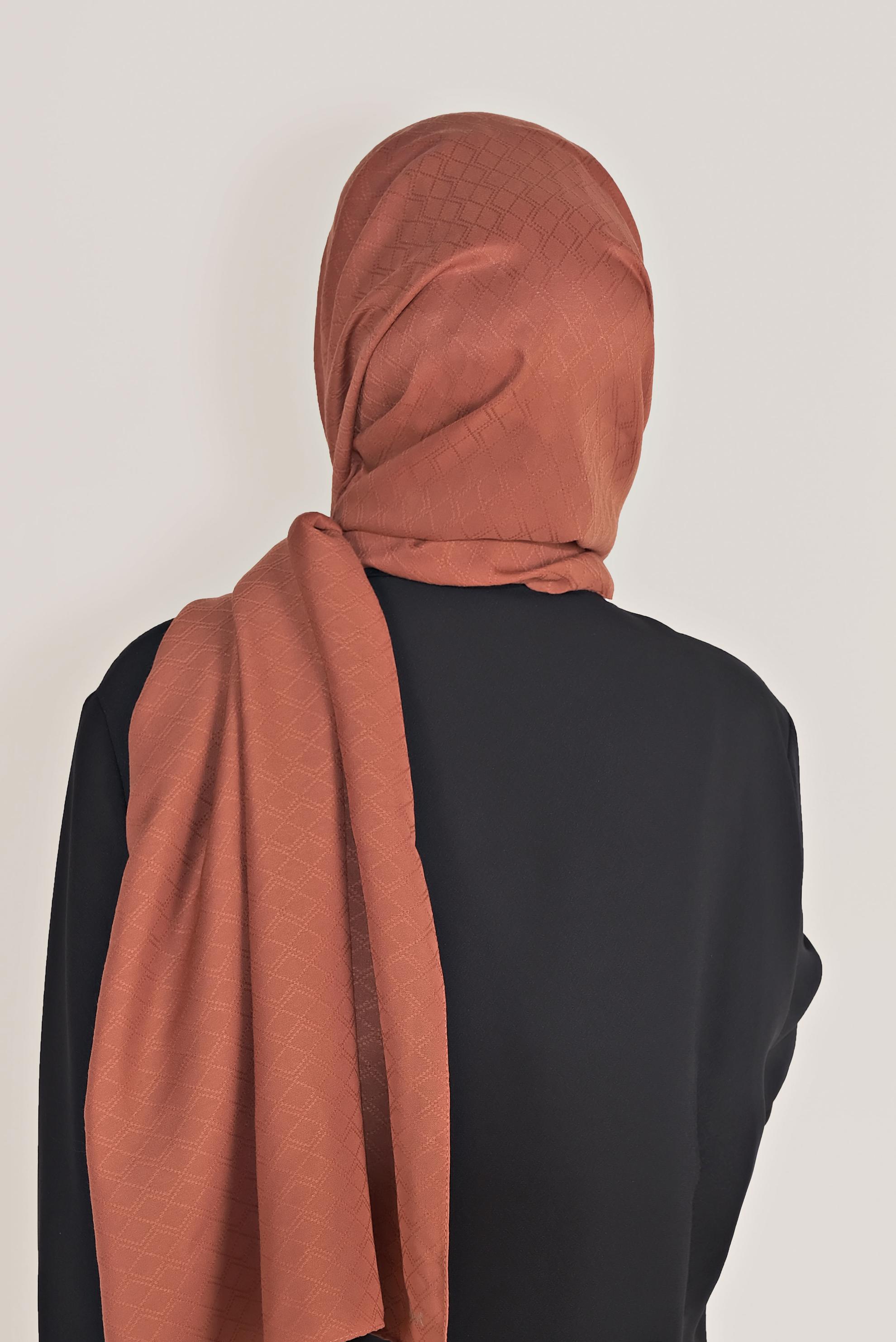 Tesettür giyim TURUNCU ALVİNA ŞAL 8018