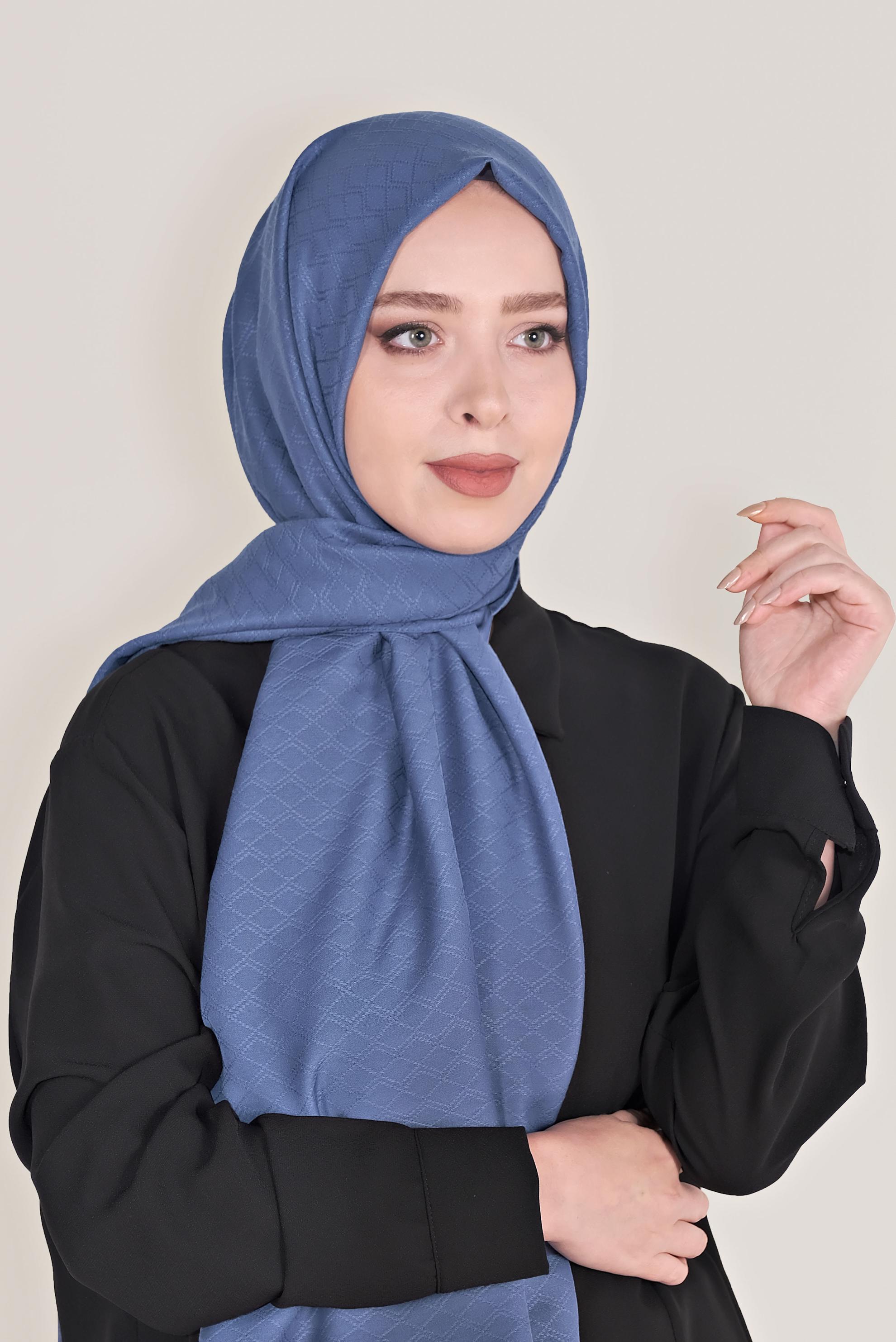 Tesettür giyim LACİVERT ALVİNA ŞAL 8018