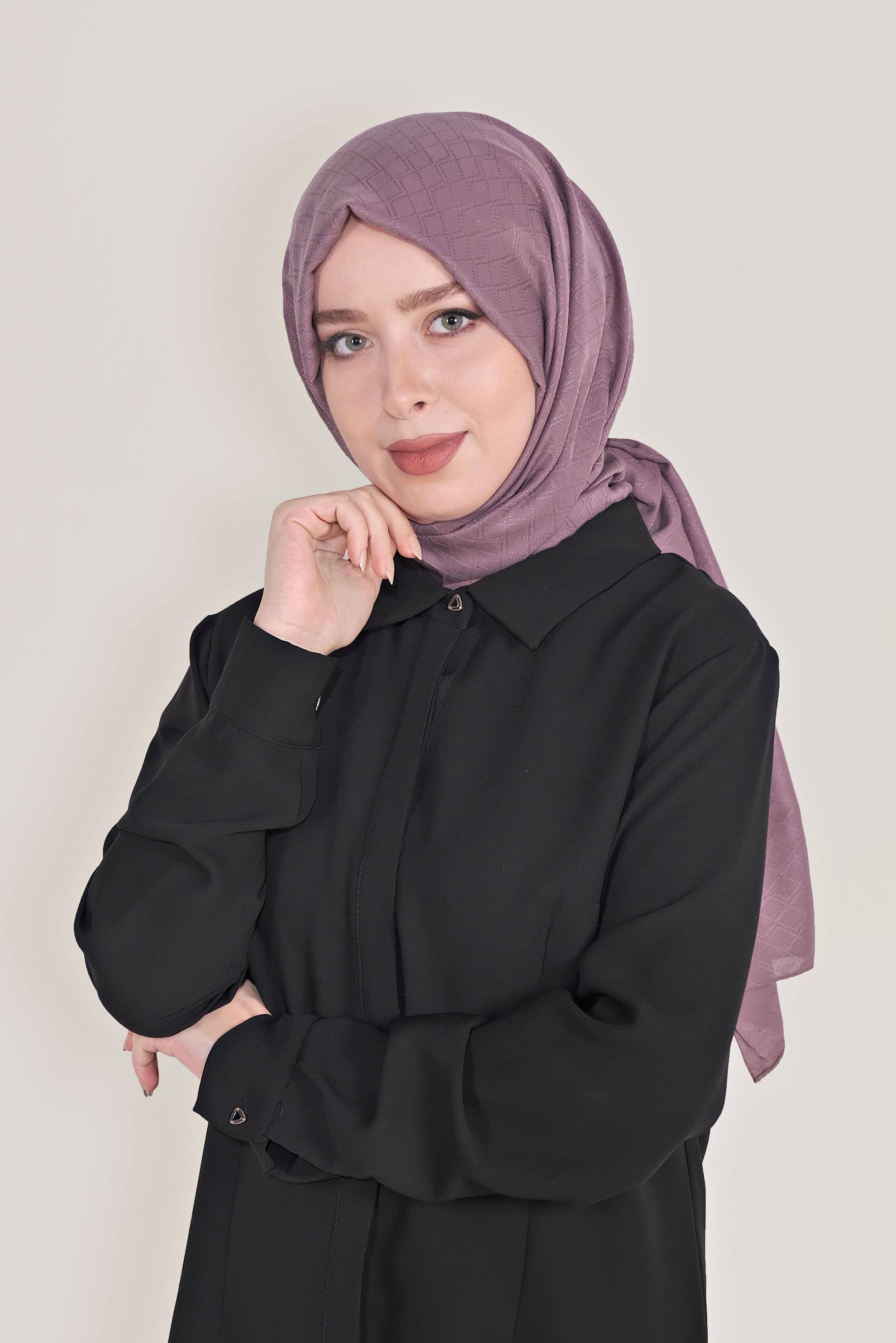 Tesettür giyim PEMBE ALVİNA ŞAL 8018