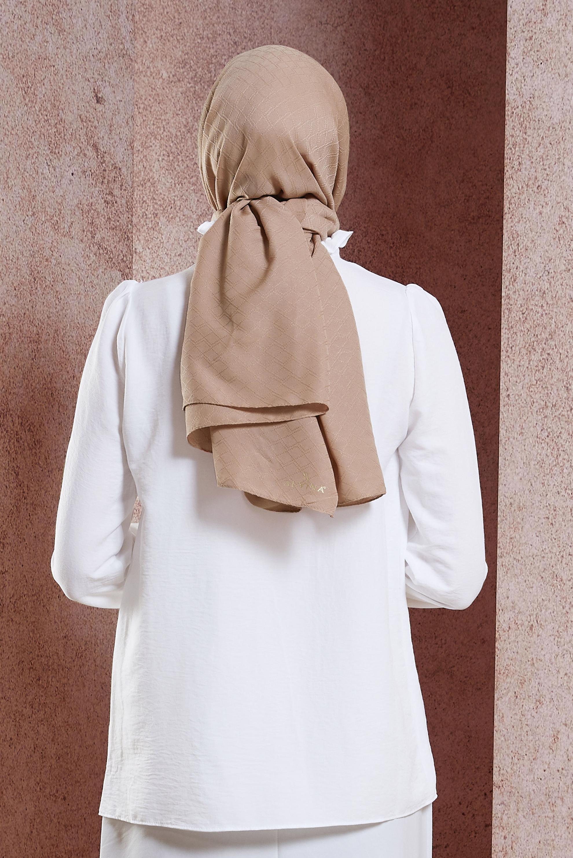 Tesettür giyim KAHVE ALVİNA ŞAL 8018