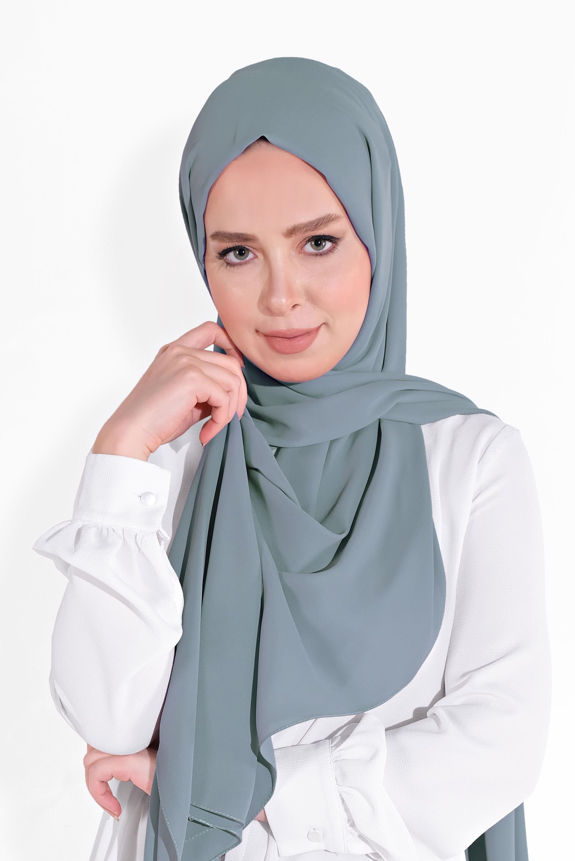 Tesettür giyim GRİ 8023 ALVİNA KREP ŞİFON ŞAL