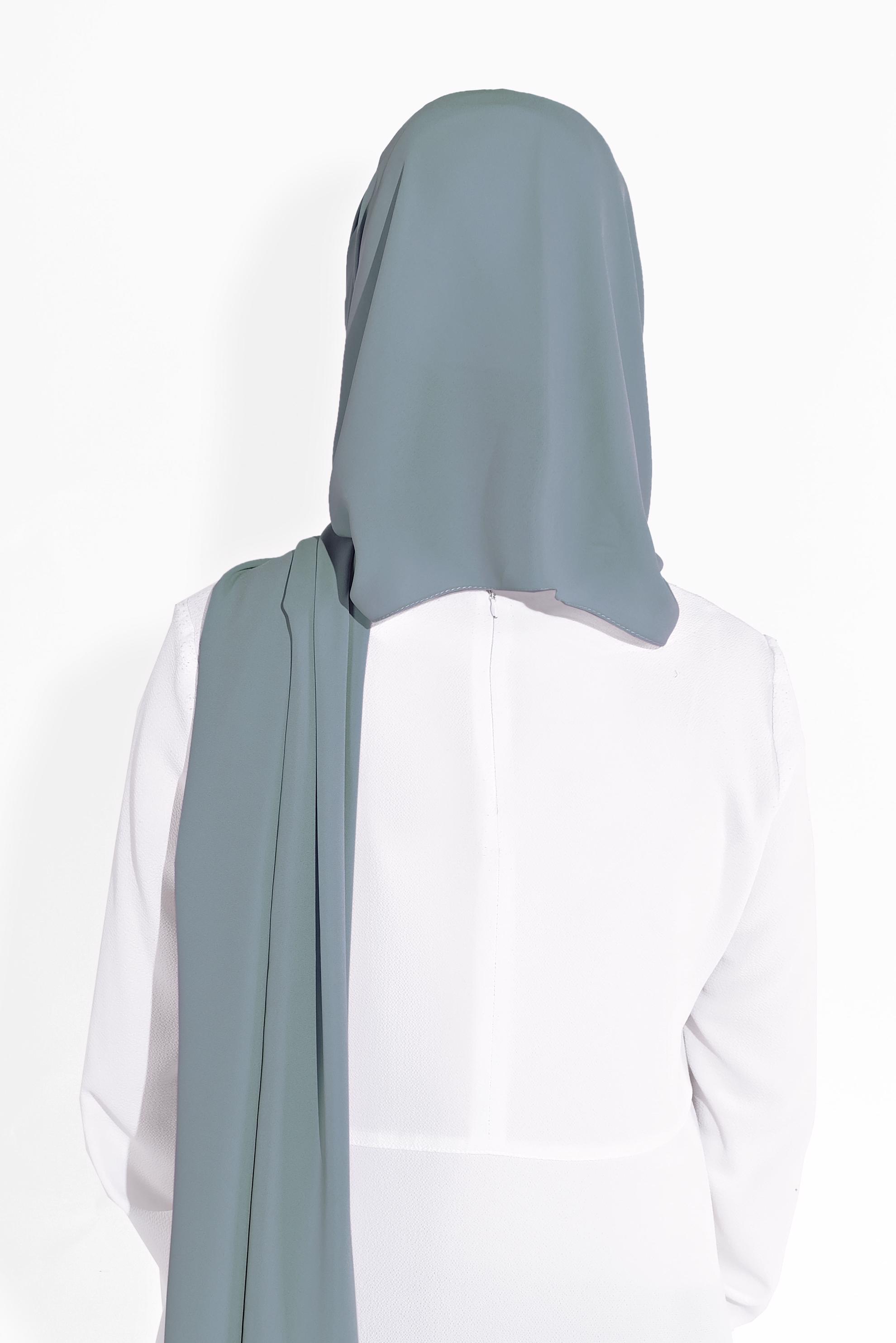 Tesettür giyim GRİ 8023 ALVİNA KREP ŞİFON ŞAL