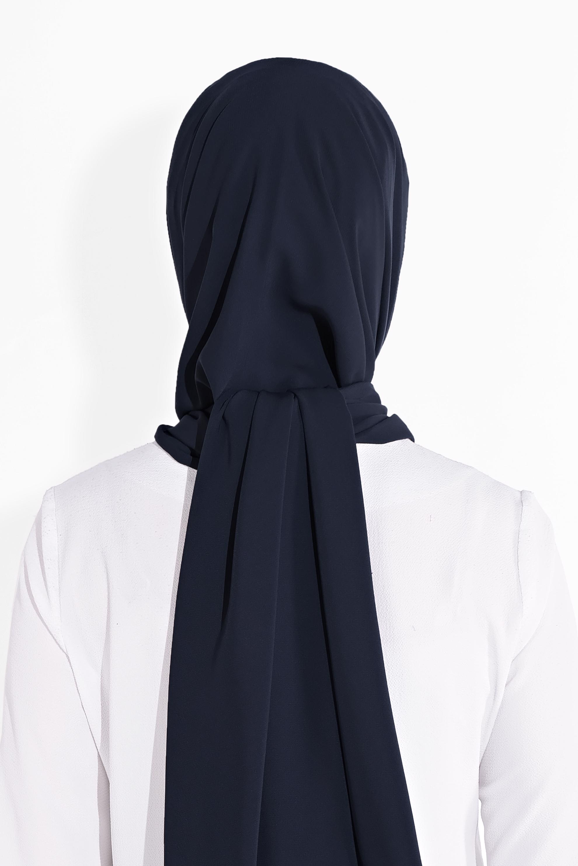 Tesettür giyim LACİVERT 8023 ALVİNA KREP ŞİFON ŞAL