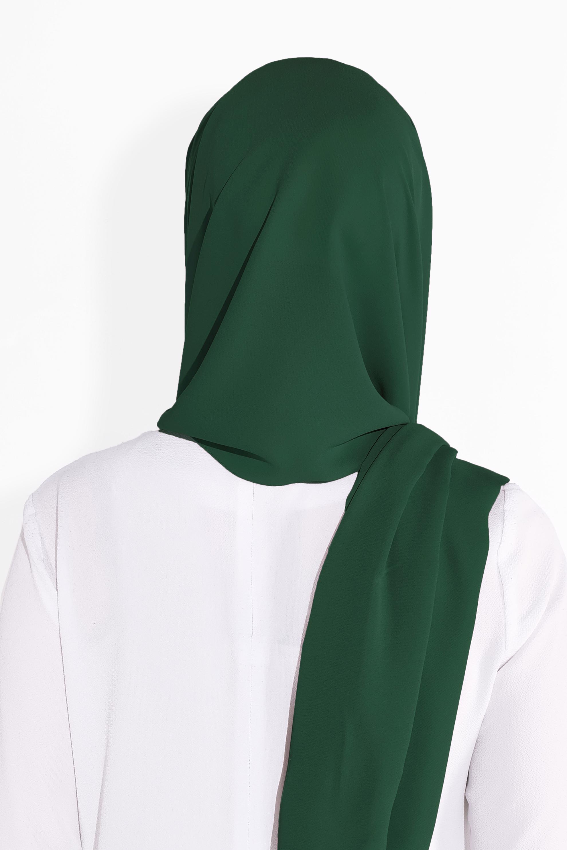 Tesettür giyim YEŞİL 8023 ALVİNA KREP ŞİFON ŞAL