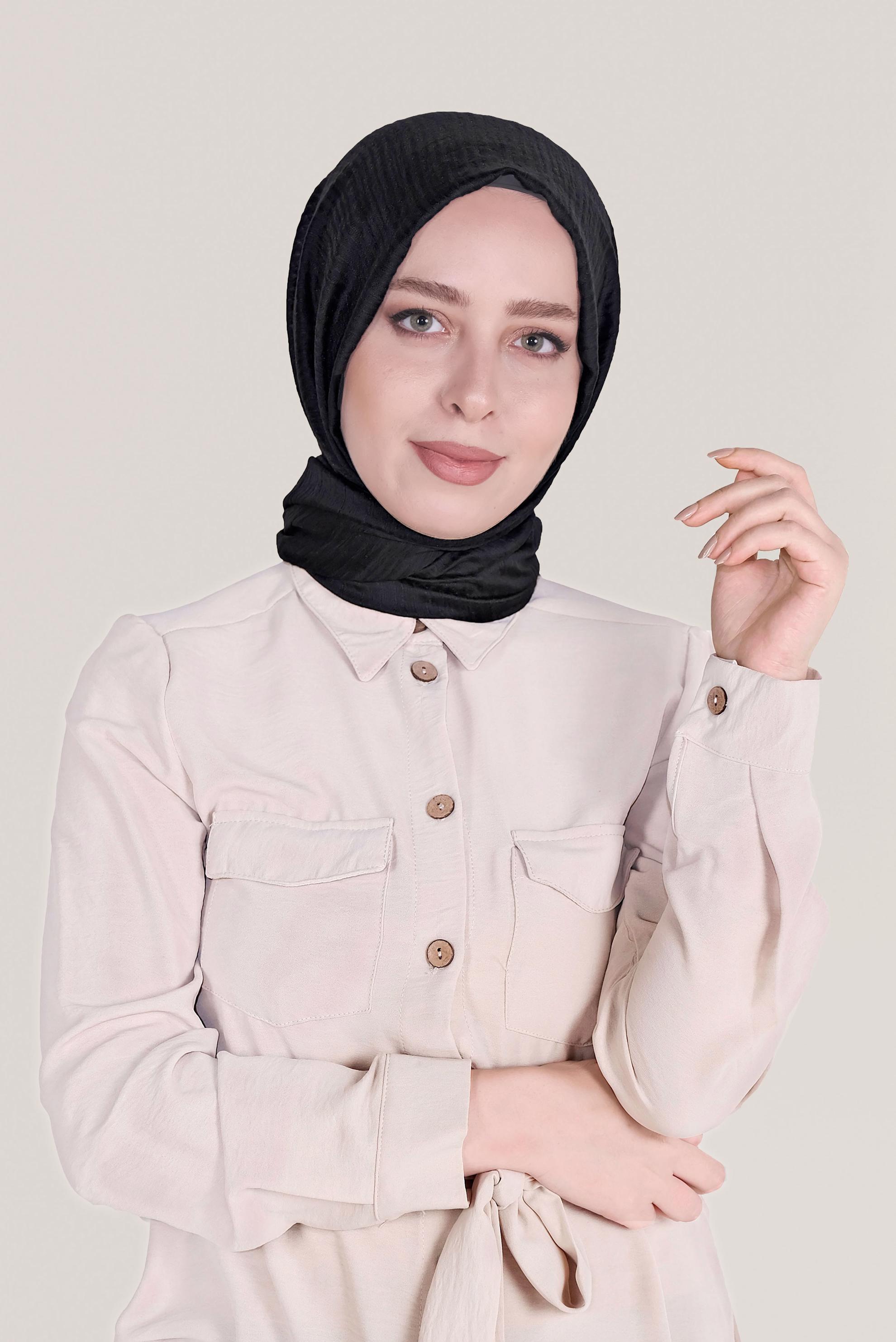 Tesettür giyim SİYAH 8039 ALVİNA OSMANLI ŞAL