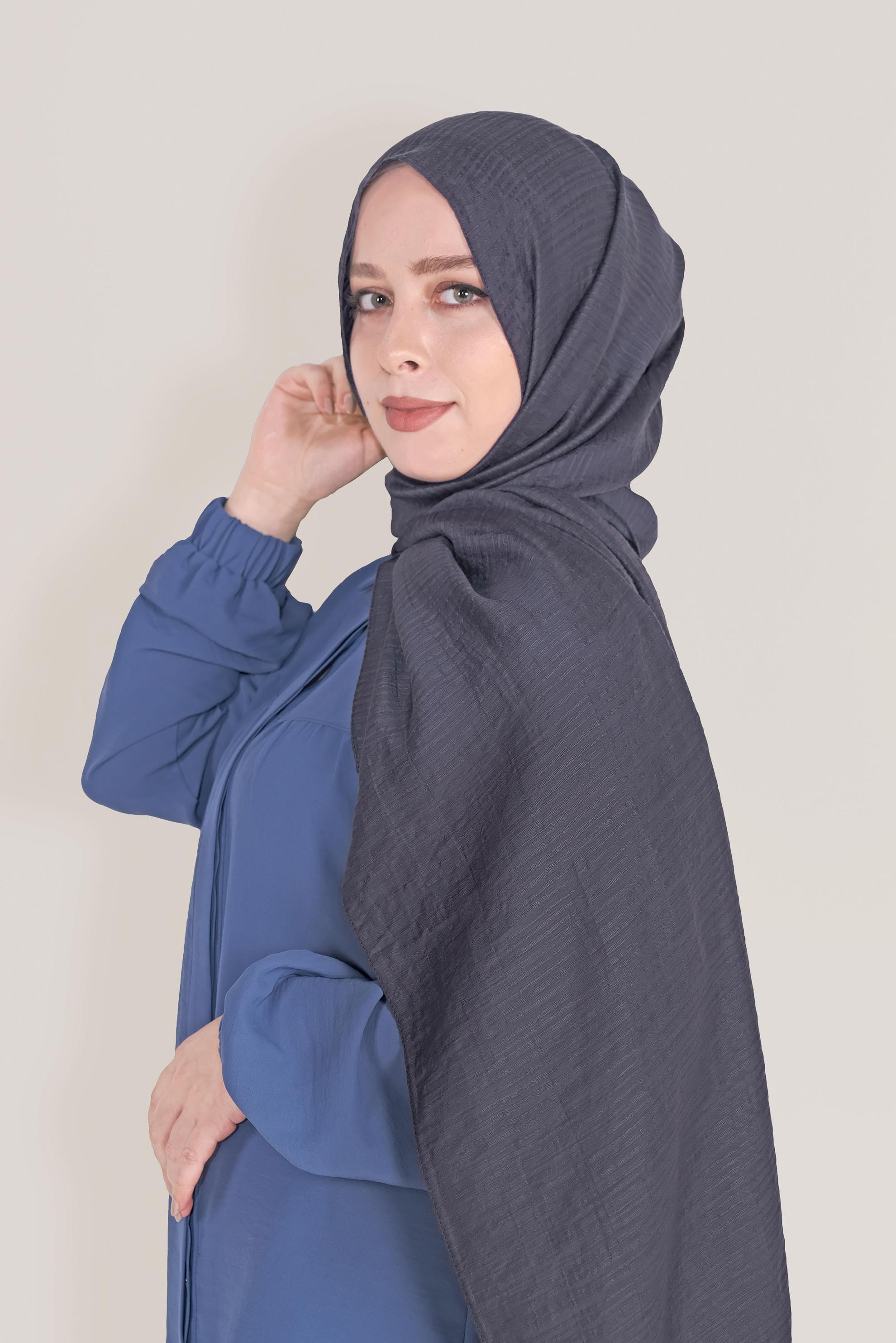 Tesettür giyim GRİ 8039 ALVİNA OSMANLI ŞAL