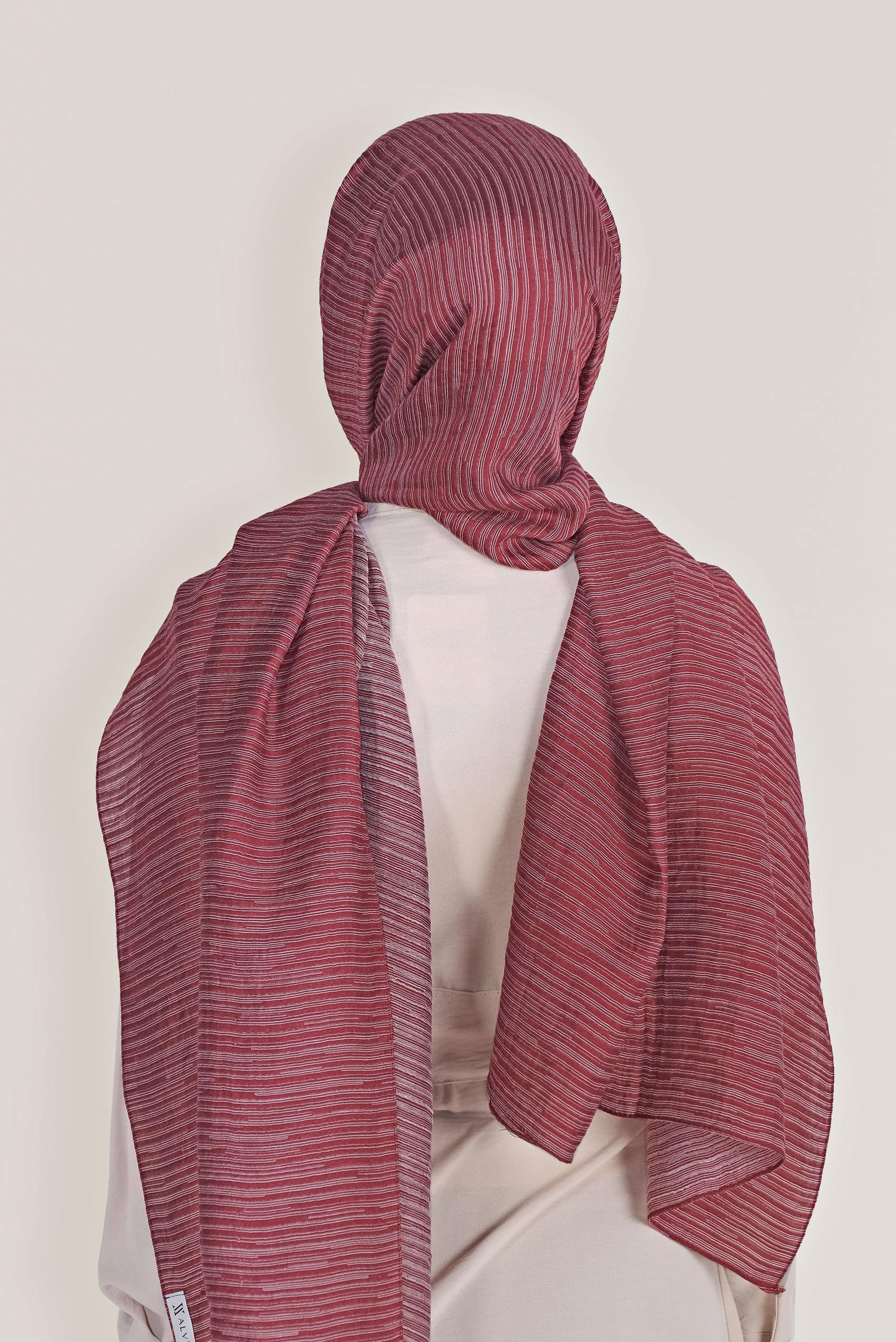 Tesettür giyim BORDO 8039 ALVİNA OSMANLI ŞAL