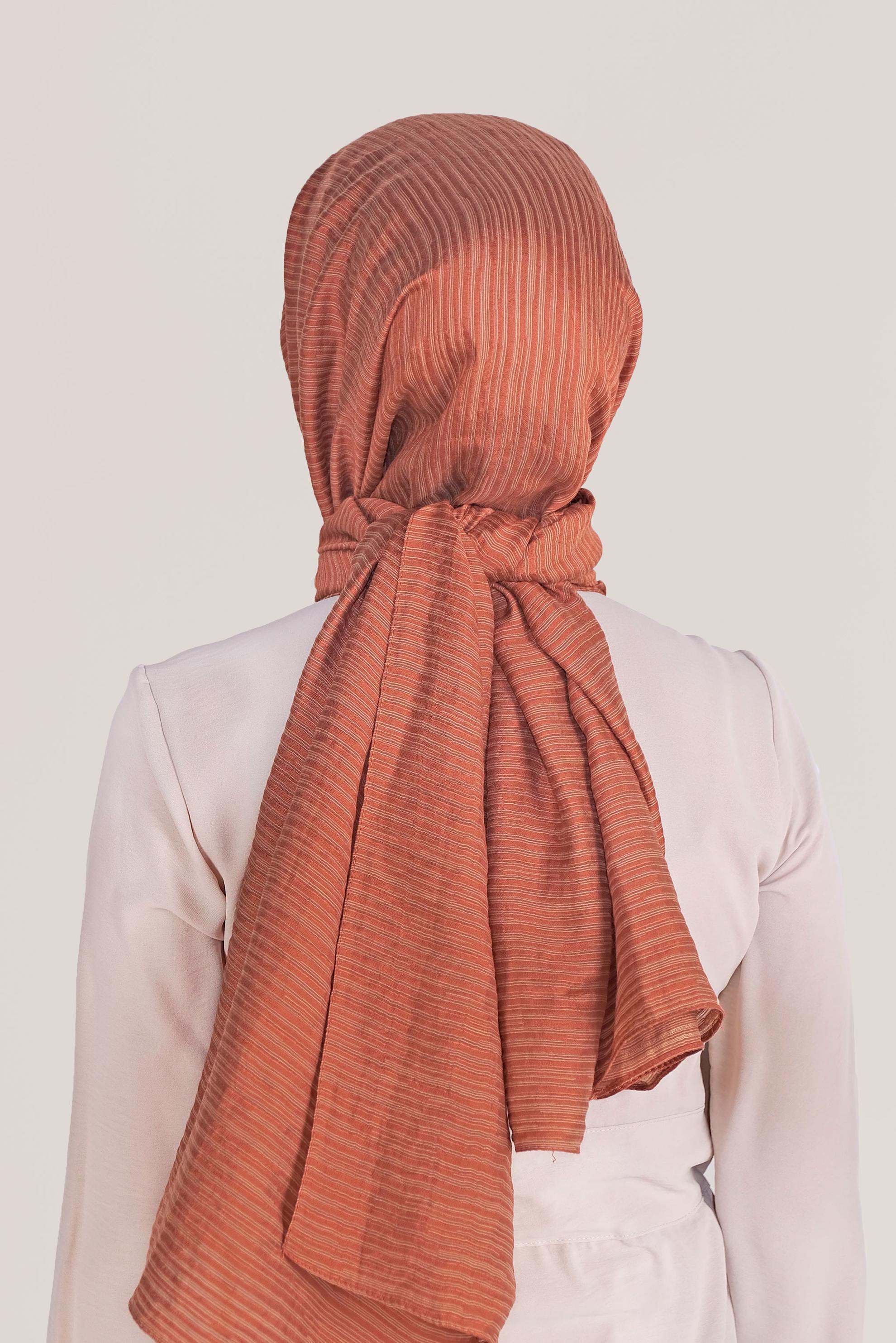 Tesettür giyim TURUNCU 8039 ALVİNA OSMANLI ŞAL