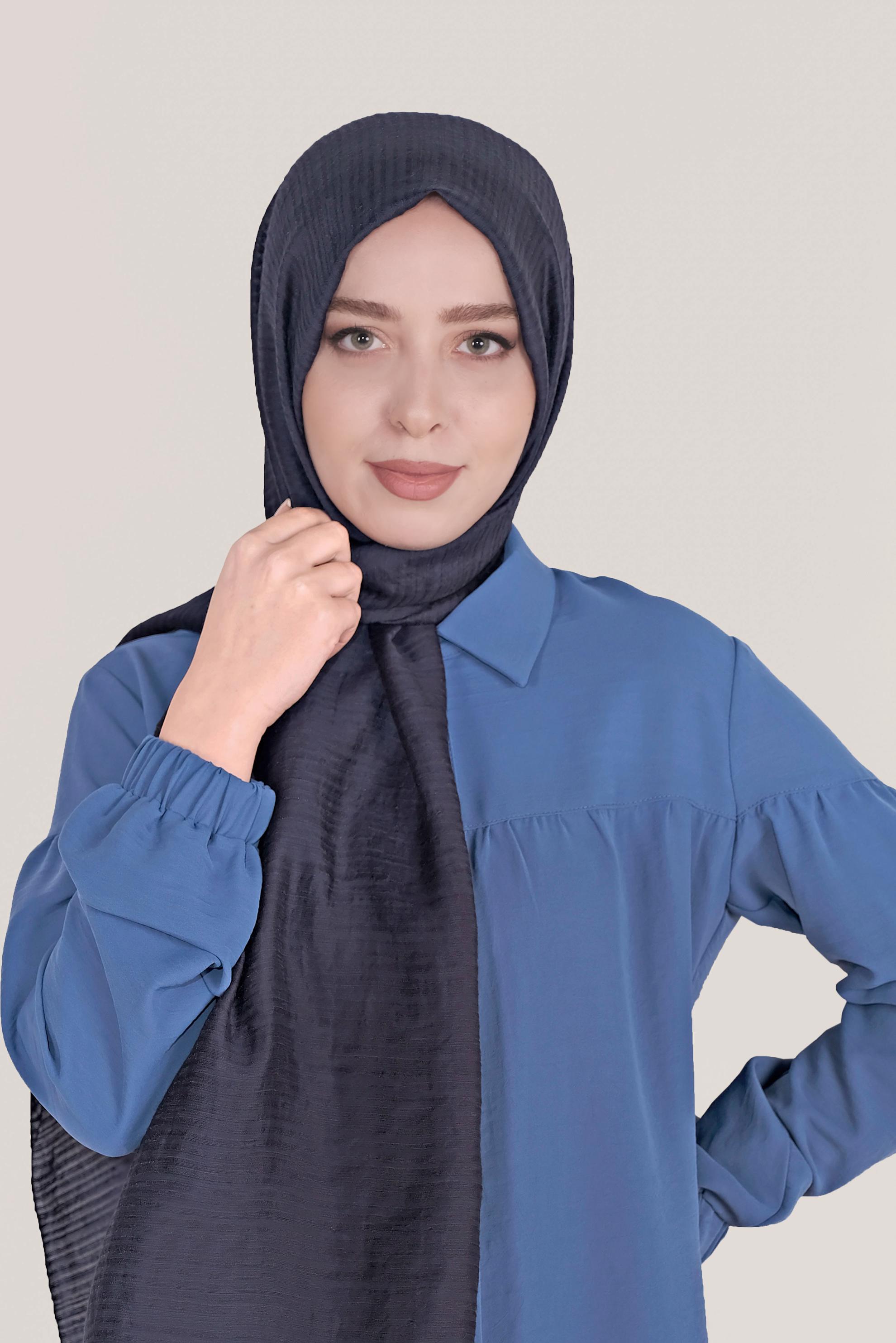 Tesettür giyim LACİVERT 8039 ALVİNA OSMANLI ŞAL