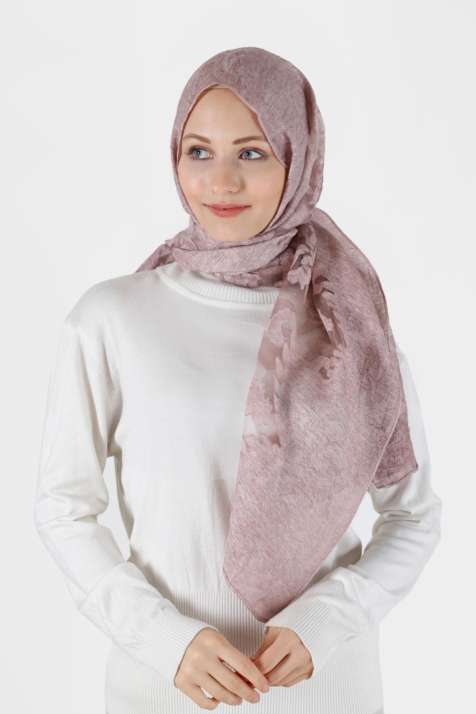 Tesettür giyim PEMBE ALVİNA DÜZ ÖZEL SERİ ŞAL 8041 