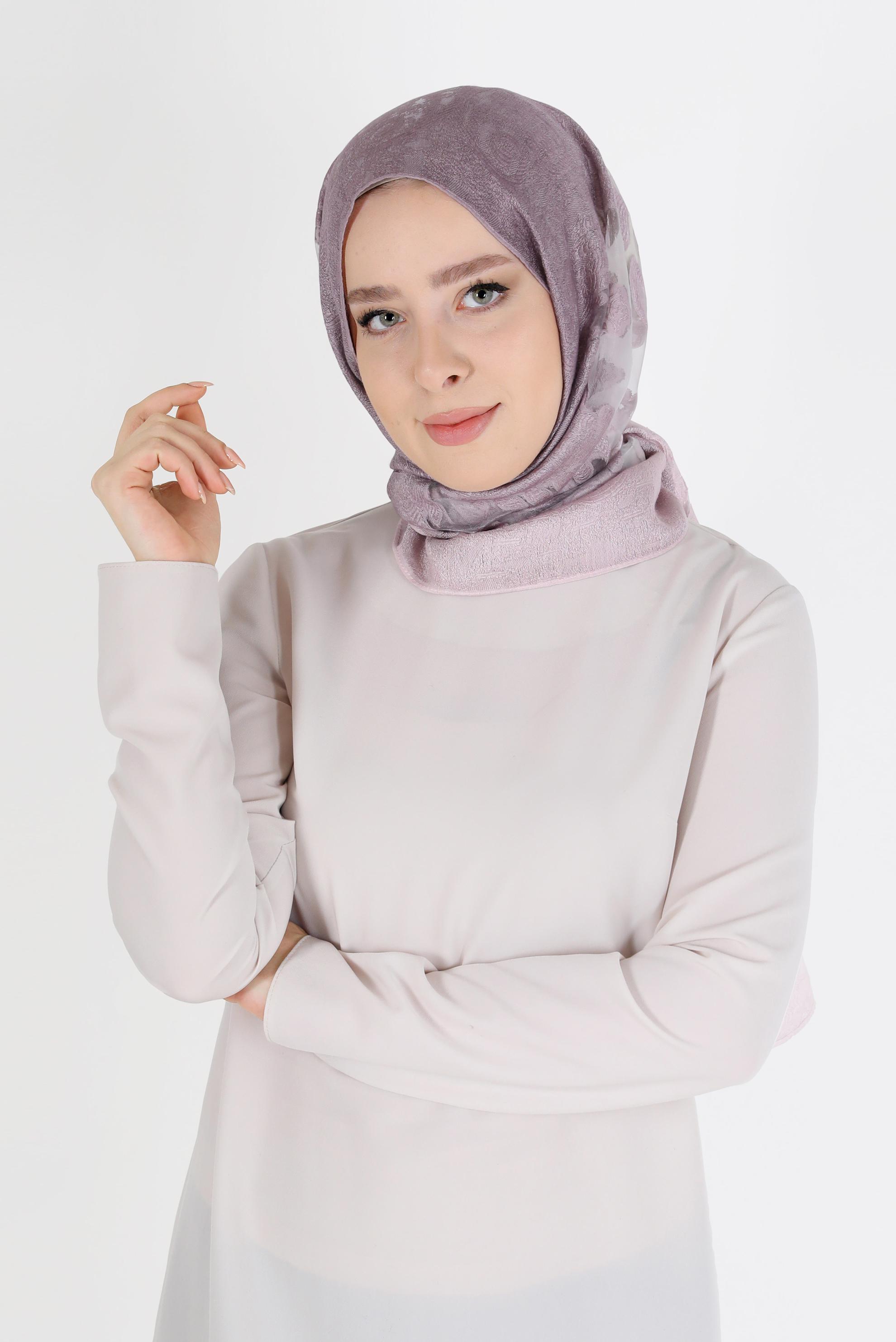 Tesettür giyim MOR ALVİNA DESENLİ ŞAL 8042 