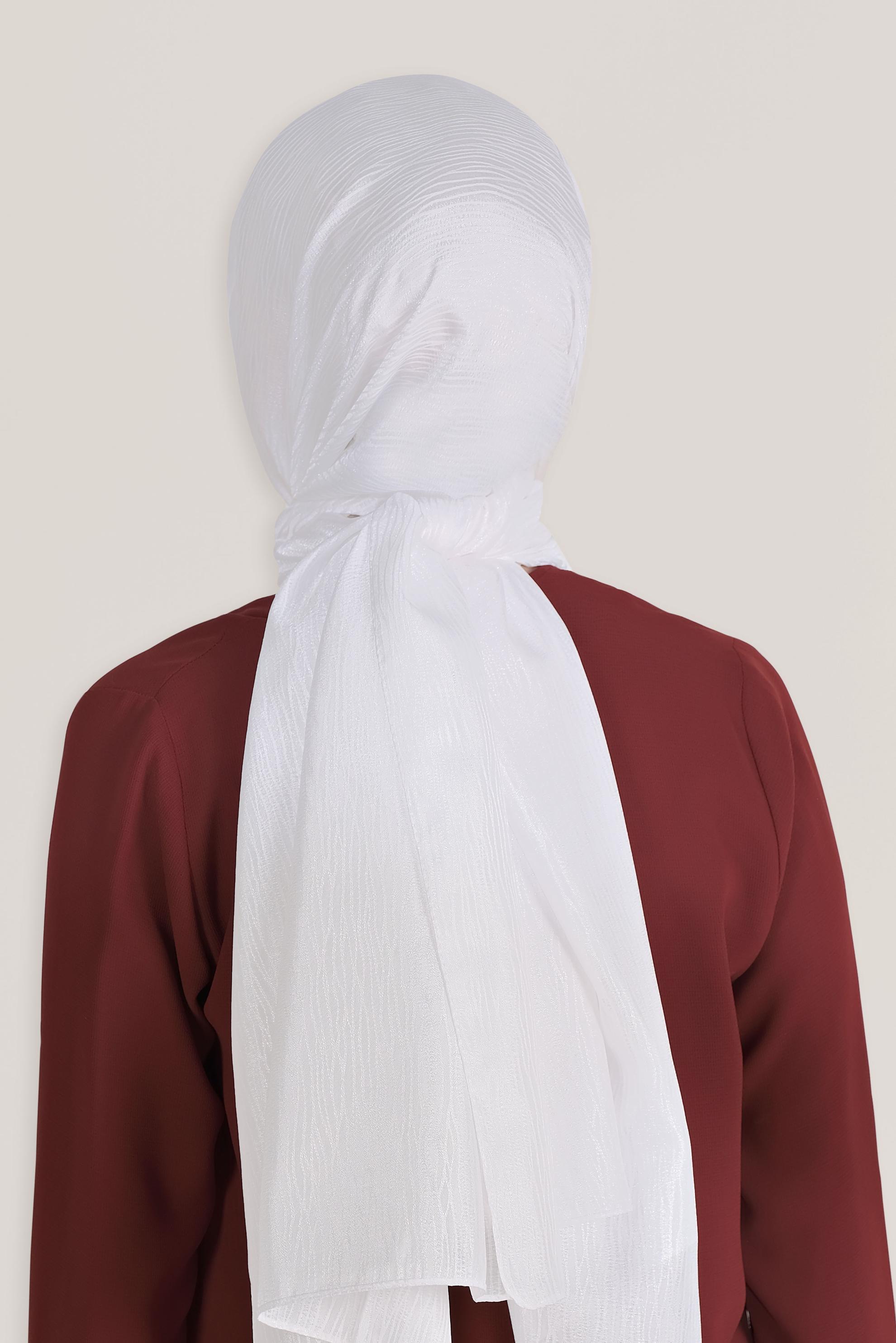 Tesettür giyim BEYAZ 8043 ALVİNA HARE DESEN ŞAL