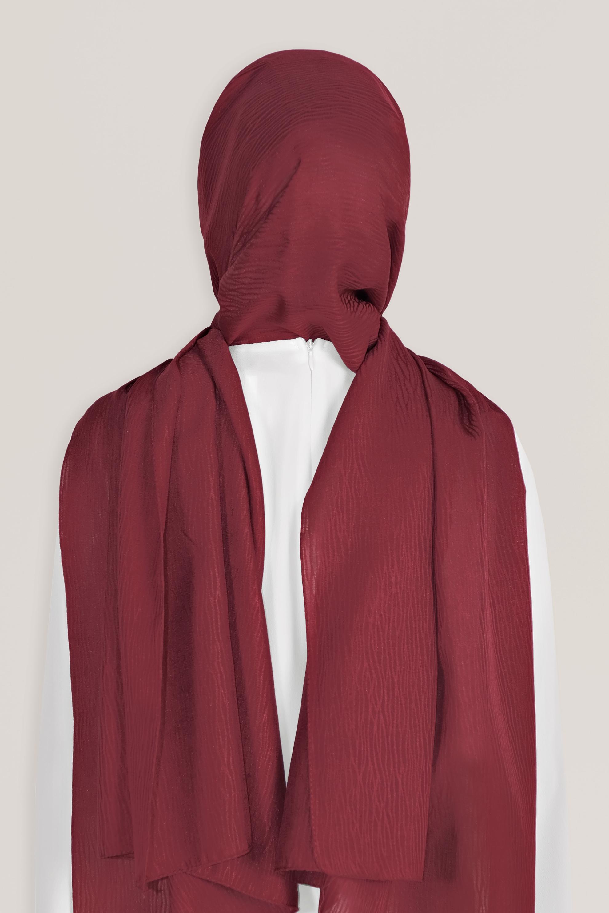 Tesettür giyim BORDO 8043 ALVİNA HARE DESEN ŞAL