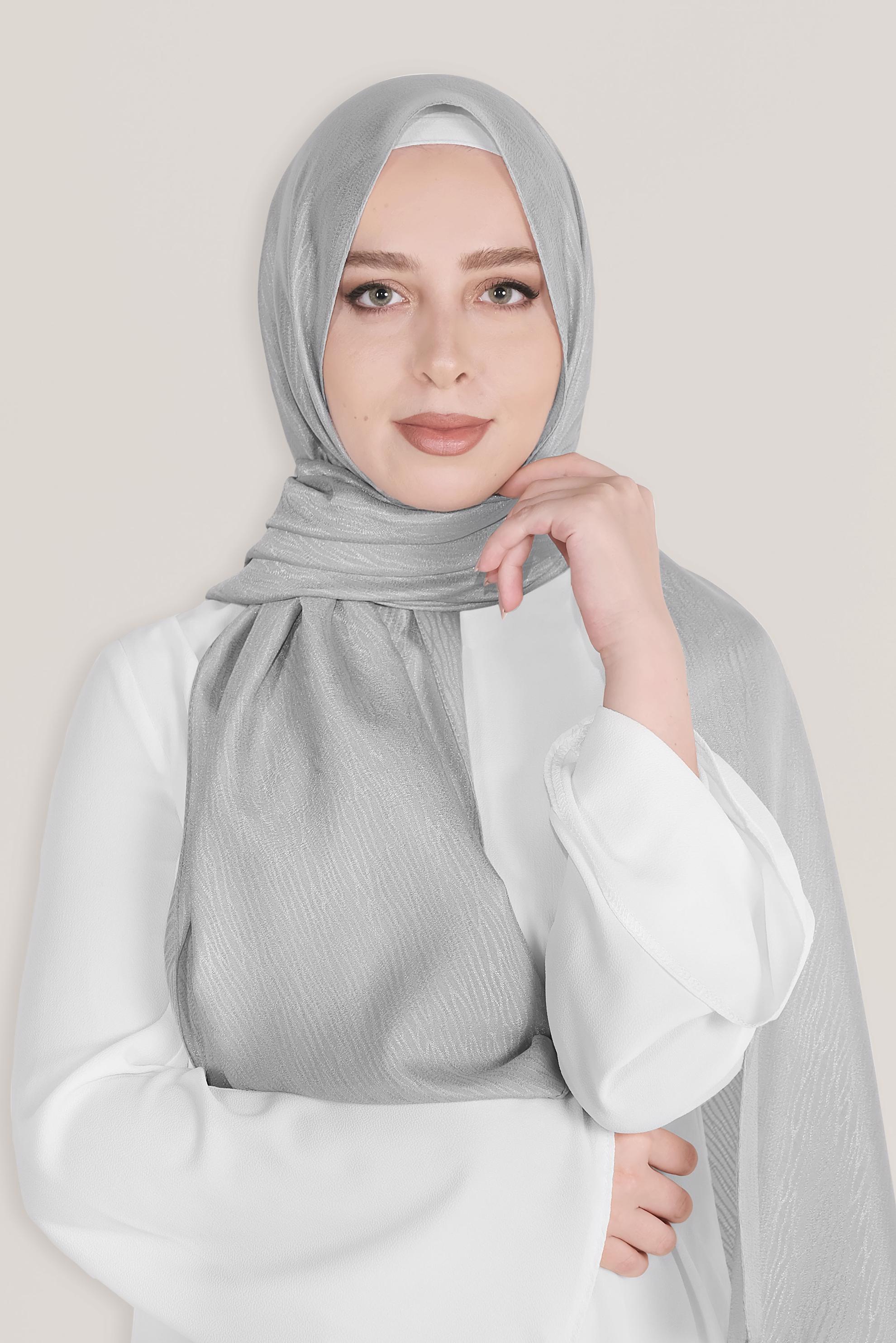 Tesettür giyim GÜMÜŞ 8043 ALVİNA HARE DESEN ŞAL