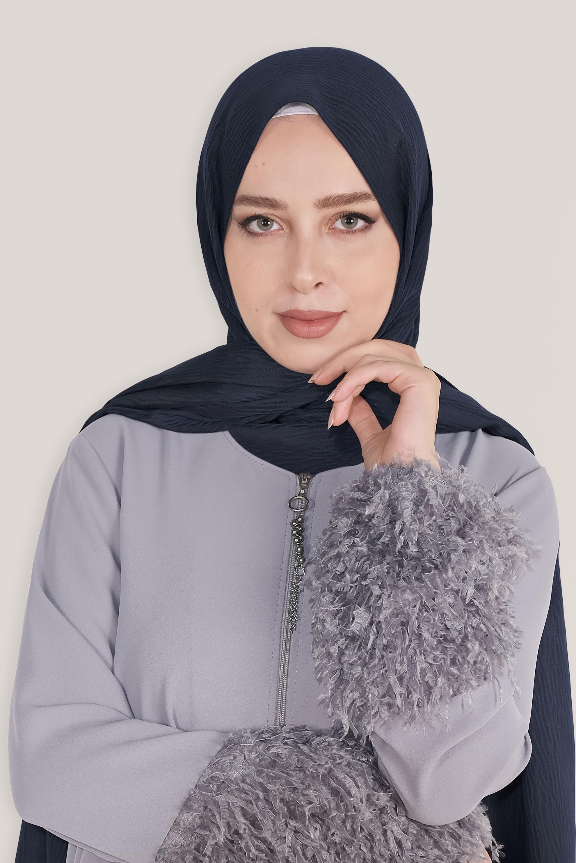 Tesettür giyim LACİVERT 8043 ALVİNA HARE DESEN ŞAL