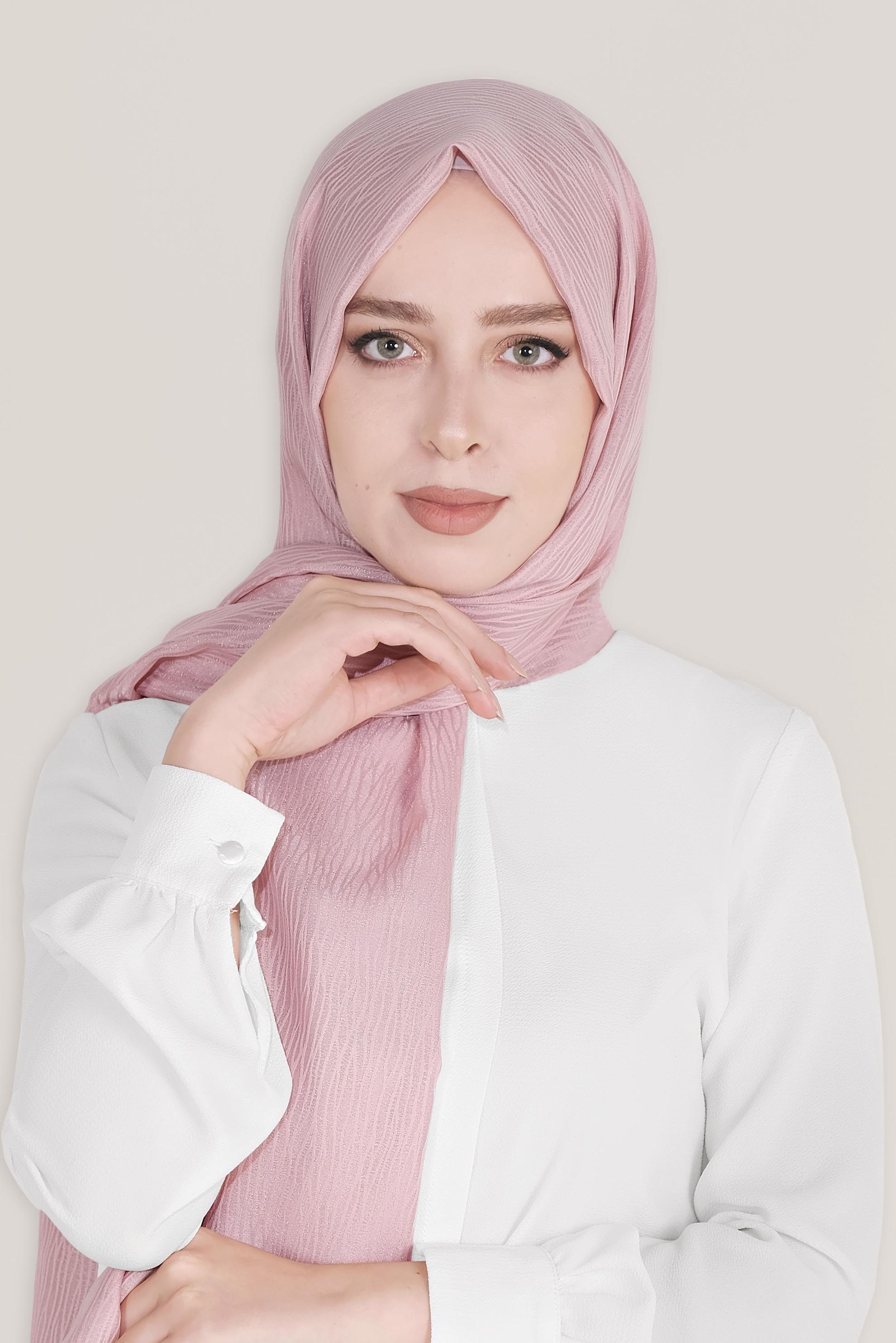 Tesettür giyim PUDRA 8043 ALVİNA HARE DESEN ŞAL