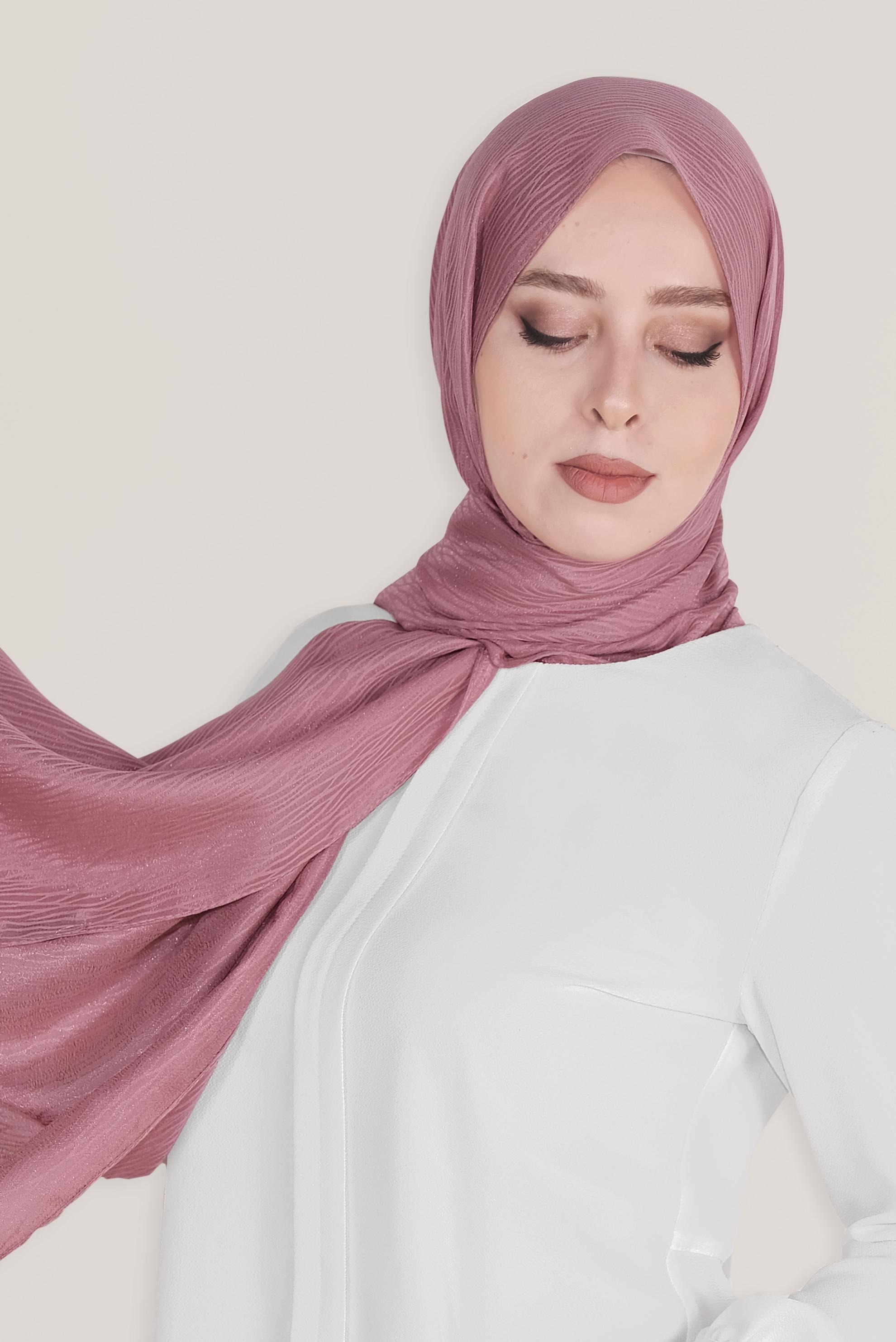 Tesettür giyim PEMBE 8043 ALVİNA HARE DESEN ŞAL