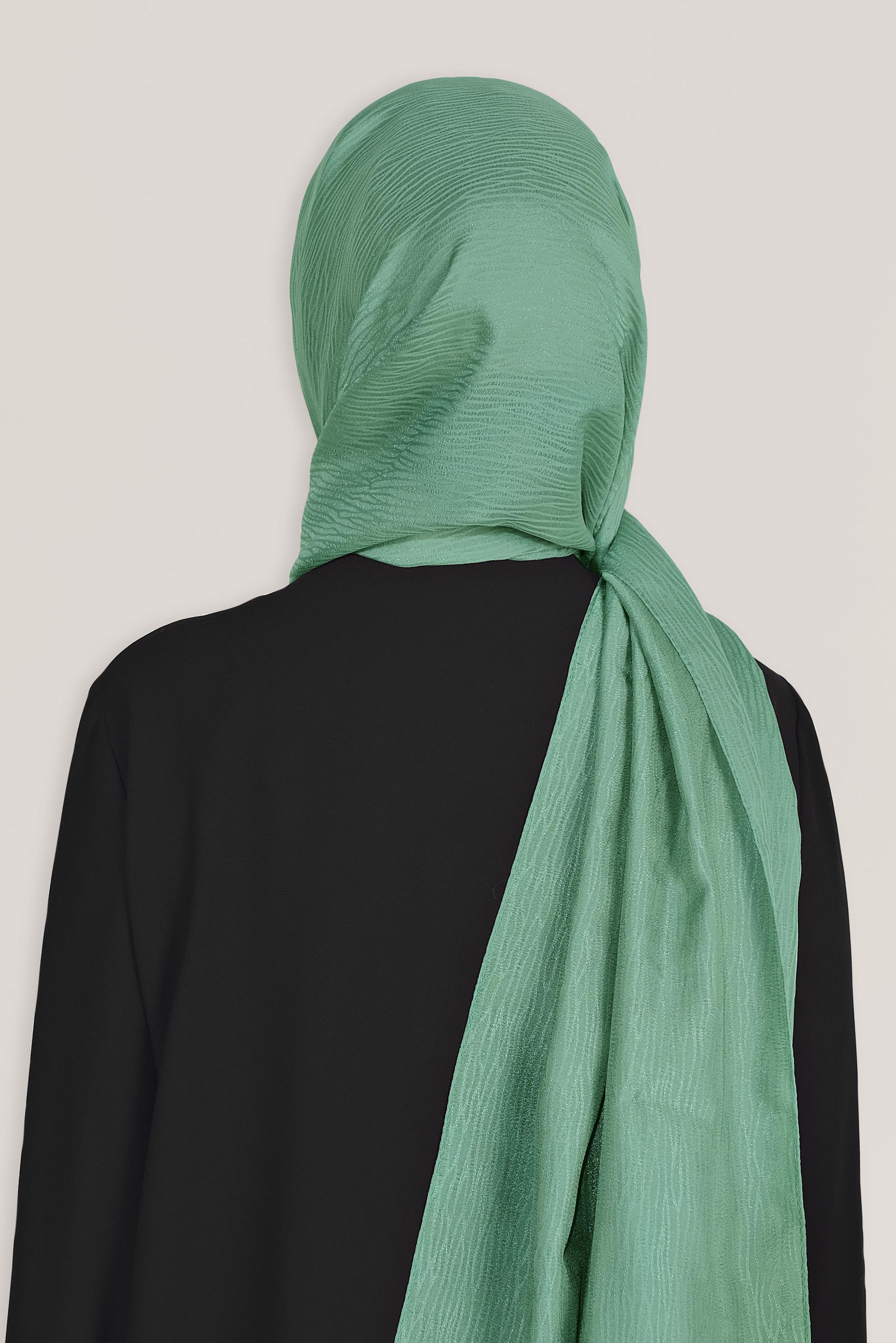 Vêtements hijab VERT 8043 ALVİNA HARE DESEN ŞAL